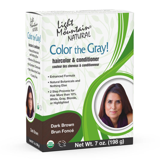 White Smoke Light Mountain Henna Hair Color & Conditioner, Color the Gray - Dark Brown Hair Dye for Men/Women, Chemical-Free Semi-Permanent Hair Color for White, Gray, Blonde, or Highlighted Hair, 7 Oz