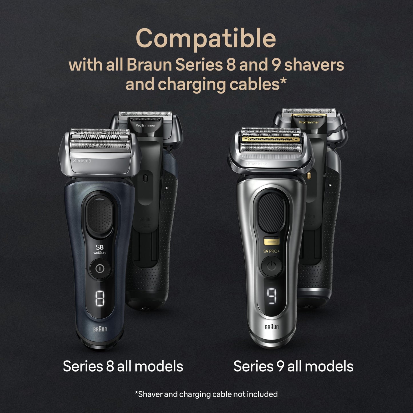 Dark Slate Gray Braun Series 9 PRO+ Electric Razor for Men, 5 Pro Shaving Elements and Shave-Preparing ProComfort Head for Closeness & Skin Comfort, 6in1 SmartCare Center, Wet or Dry Shaver, Charging Stand, 9597cc