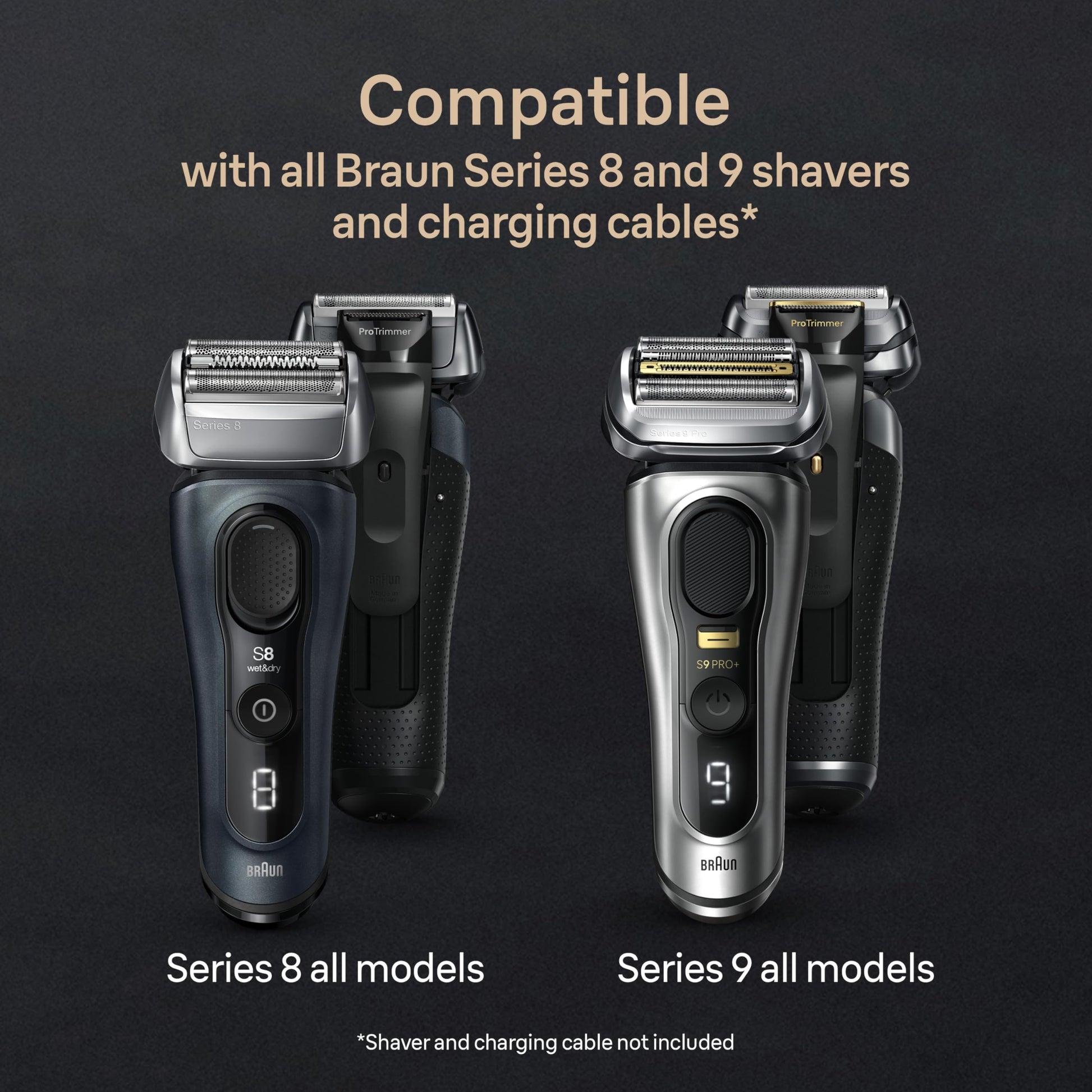 Dark Slate Gray Braun Series 9 PRO+ Electric Razor for Men, 5 Pro Shaving Elements and Shave-Preparing ProComfort Head for Closeness & Skin Comfort, 6in1 SmartCare Center, Wet or Dry Shaver, Charging Stand, 9597cc