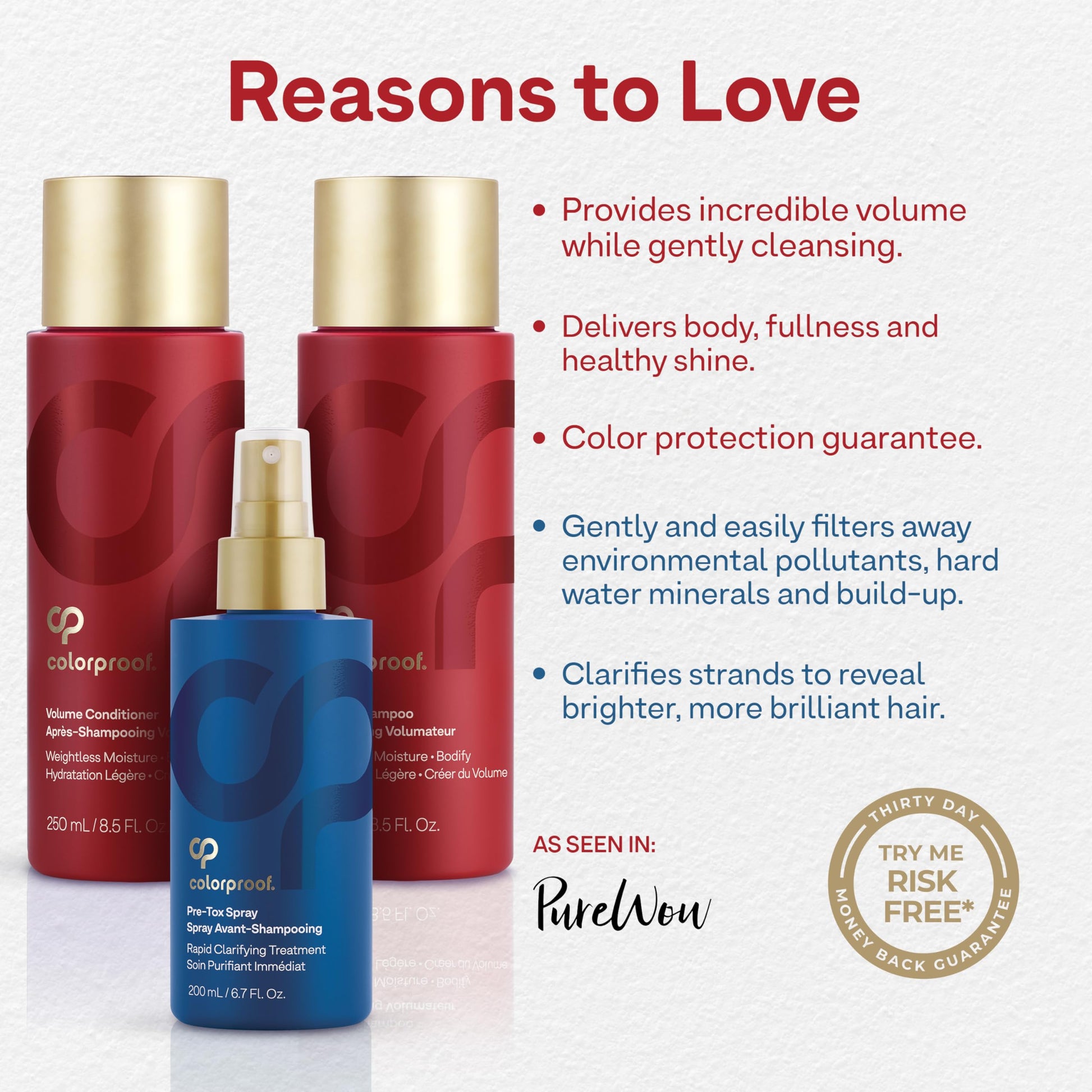 Lavender Colorproof Volume Gift Set - Volume Shampoo (8.5 Fl. Oz.), Volume Conditioner (8.5 Fl. Oz.), Pre-Tox Spray (6.7 Fl. Oz.)