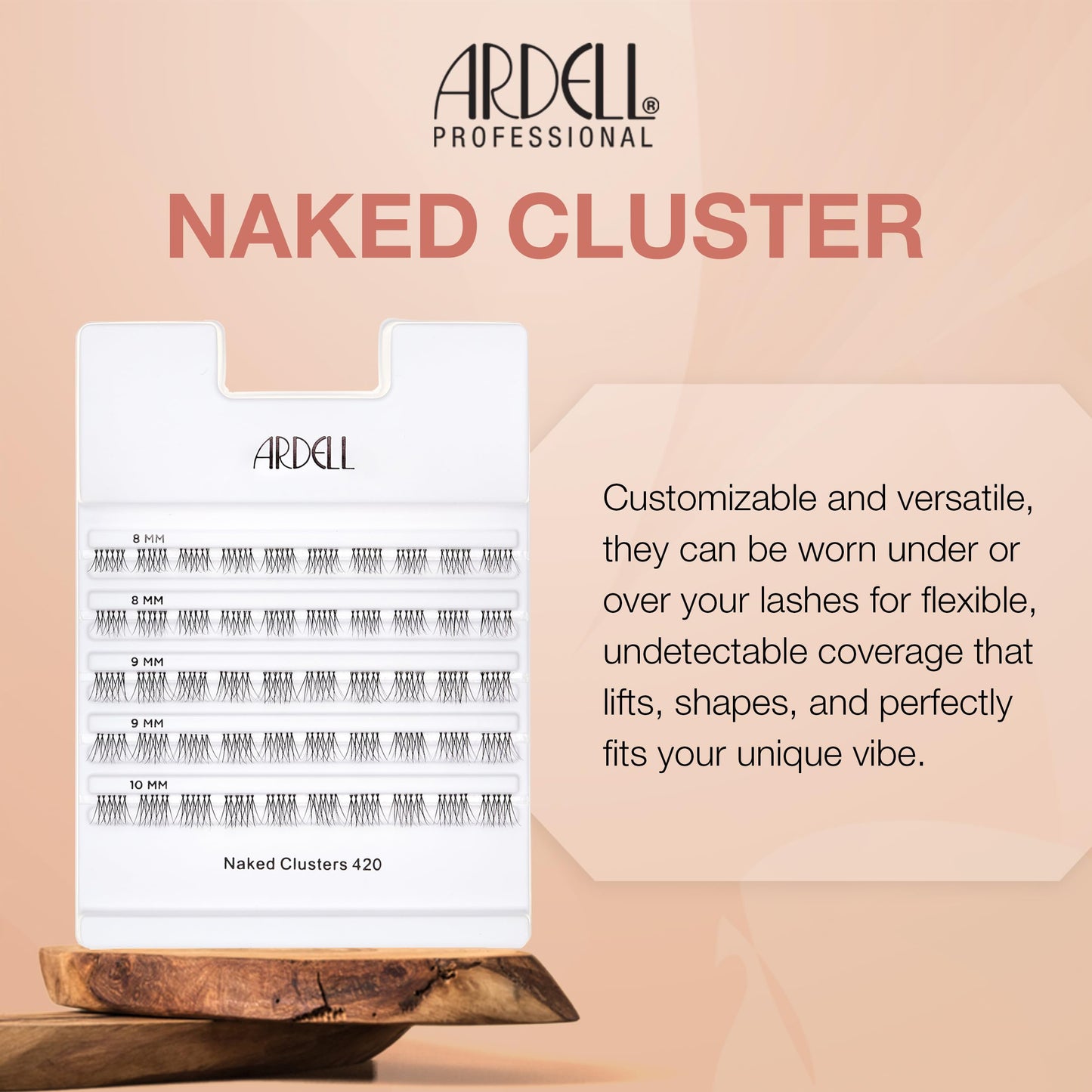 Wheat Ardell Naked Clusters 420 – Seamless Individual Lashes, Reusable Lash Clusters with Invisiband, DIY Eyelash Cluster, Natural Look Lash Extensions, 50 ct