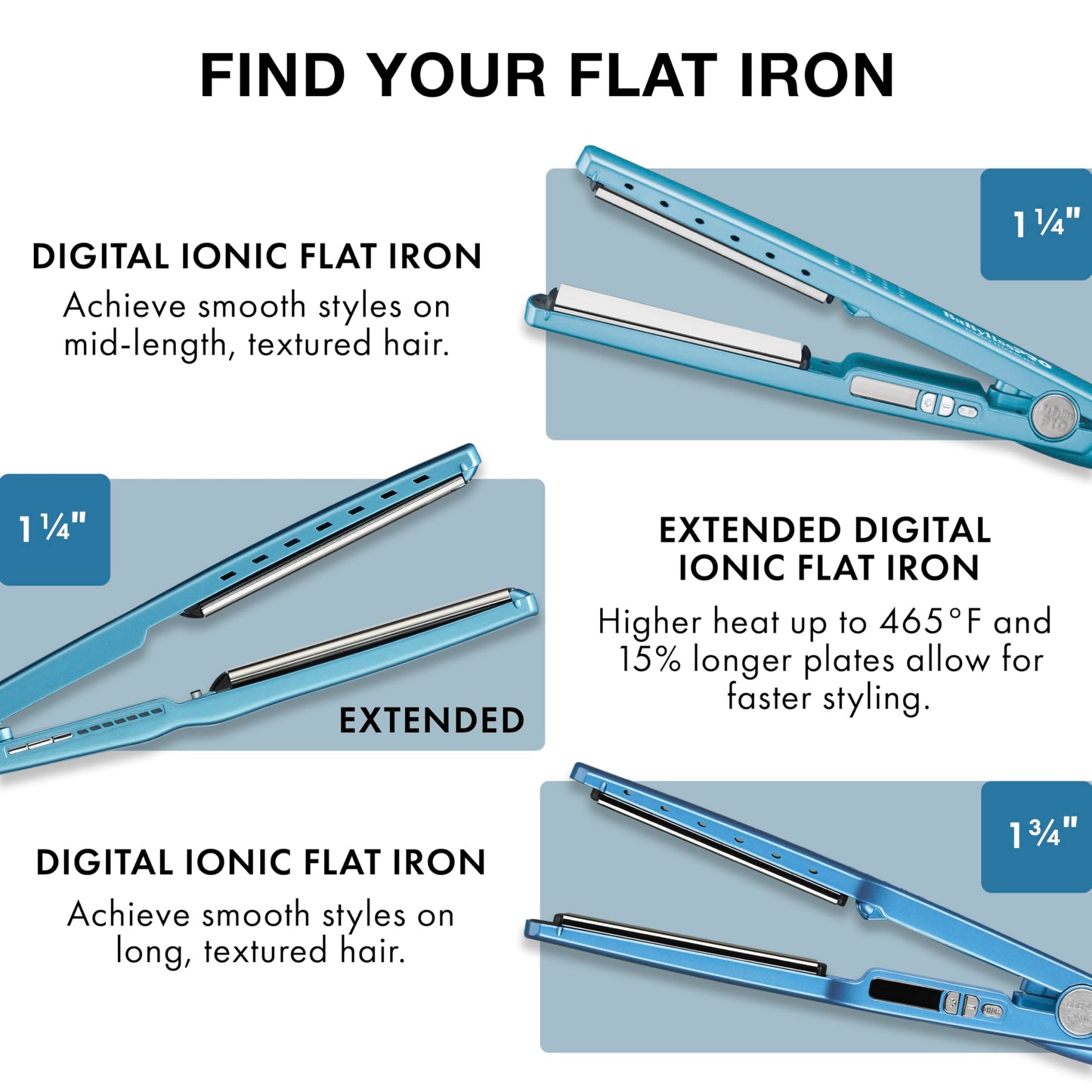 White Smoke BaBylissPRO Nano Titanium Ionic Flat Iron Hair Straightener, 1/4" Hair Straightener Iron for Smooth, Shiny, Frizz- Free Hair and All Hair Types
