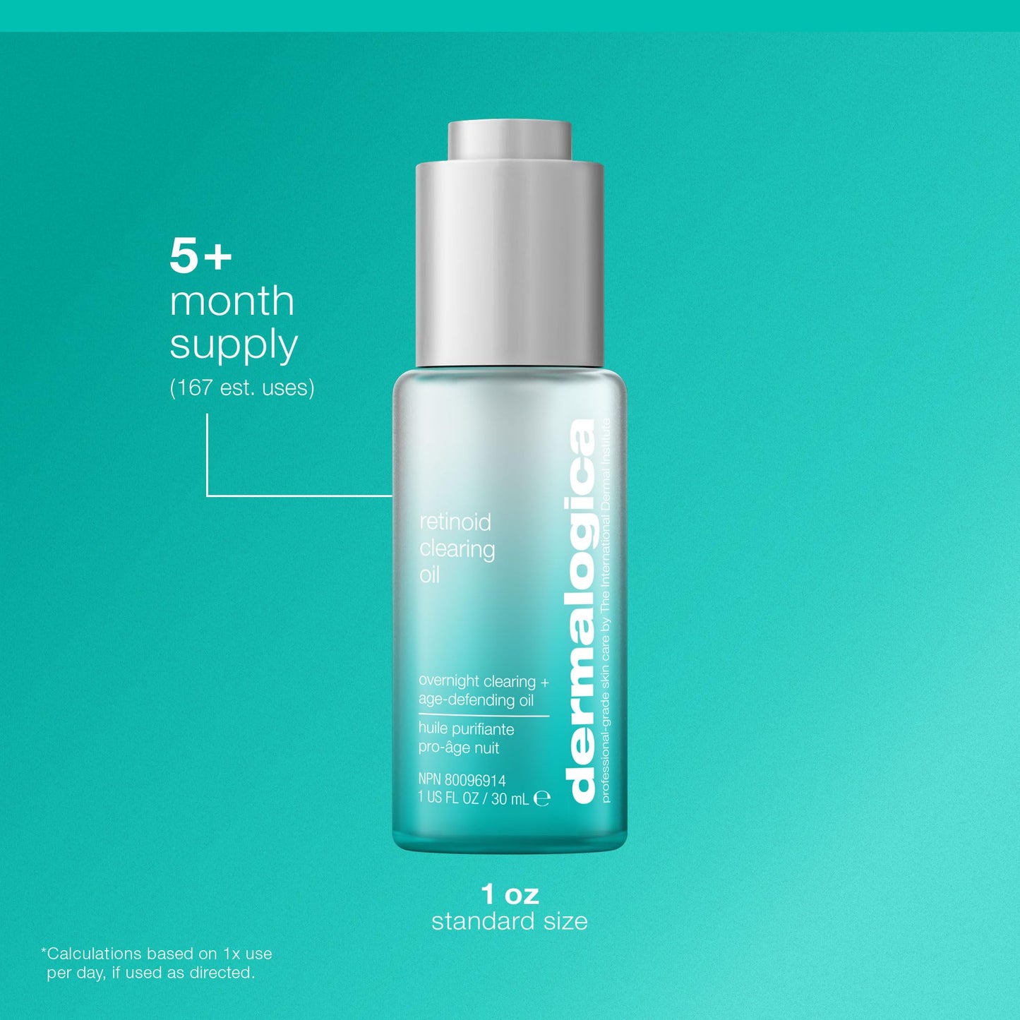 Light Sea Green Dermalogica Retinol Clearing Oil Face Serum with Salicylic Acid - Anti-Aging Acne Treatment That Delivers Clearer, Vibrant Skin by Morning, (1 Fl Oz)