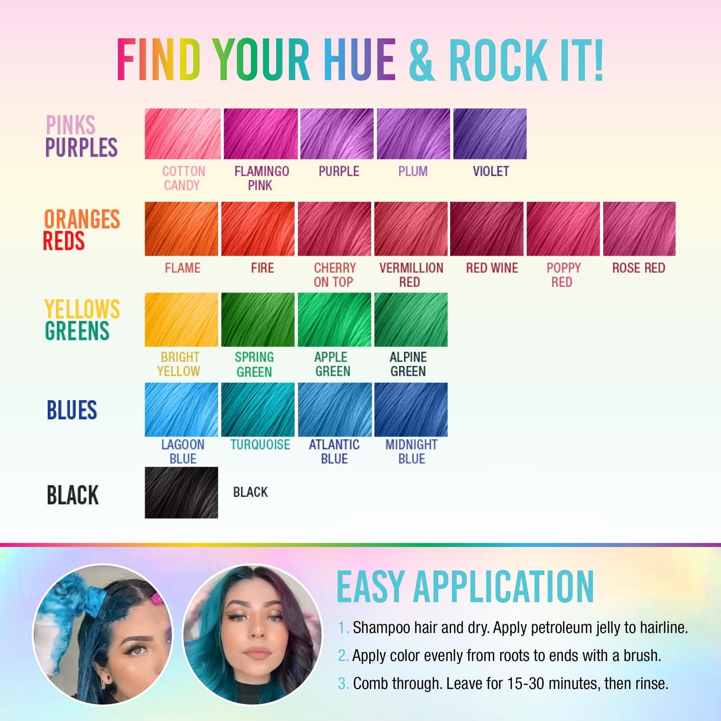 White Smoke Punky Semi Permanent Conditioning Hair Color, Vegan, PPD and Paraben Free, may last for 5-40 washes, 3.5oz, Turquoise