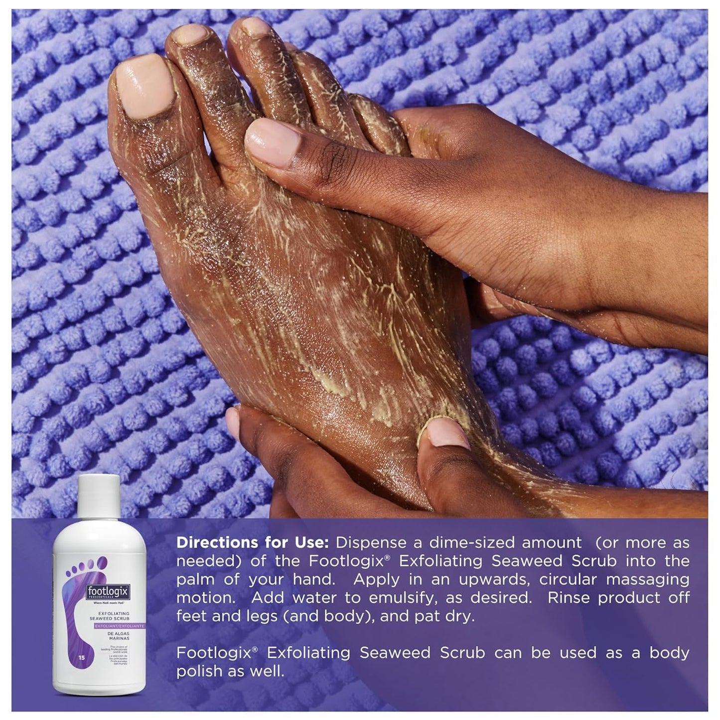 Dark Slate Blue FOOTLOGIX Exfoliating Seaweed Scrub, 8.45 oz