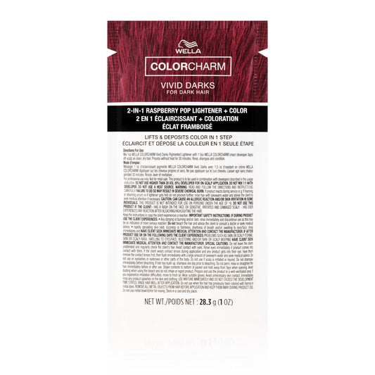 White Smoke COLORCHARM VIVID DARKS | 2-in-1 Lightener + Permanent Cream Color | Vibrant Color for Dark Hair | Nourishing Vegan Formula | No Bleach Needed | Pigmented Lightener Raspberry Pop | 2 Fl Oz