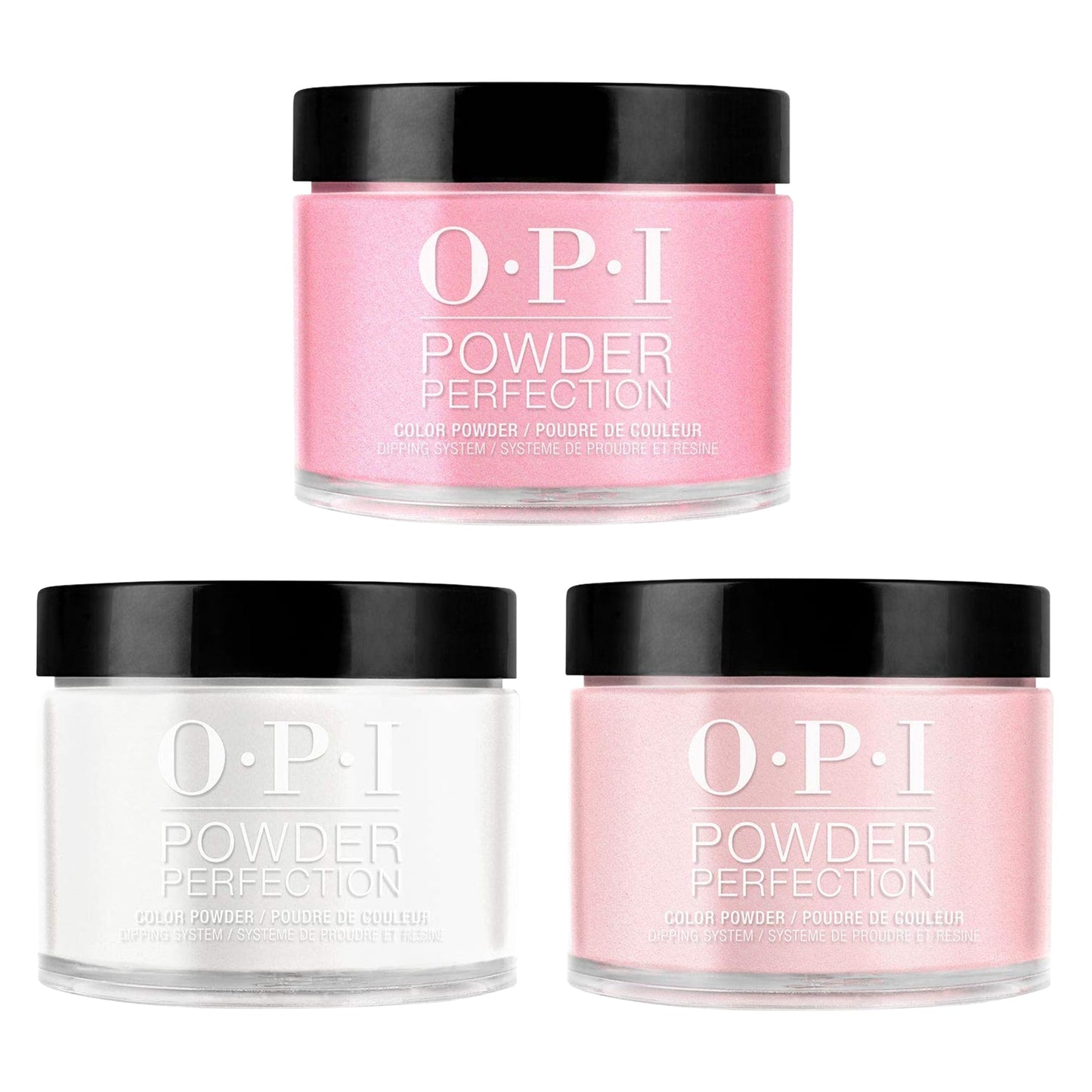 White Smoke OPI Powder Perfection Iconic Shades Tio Bundle | Strawberry Margarita + Bubble Bath + Funny Bunny