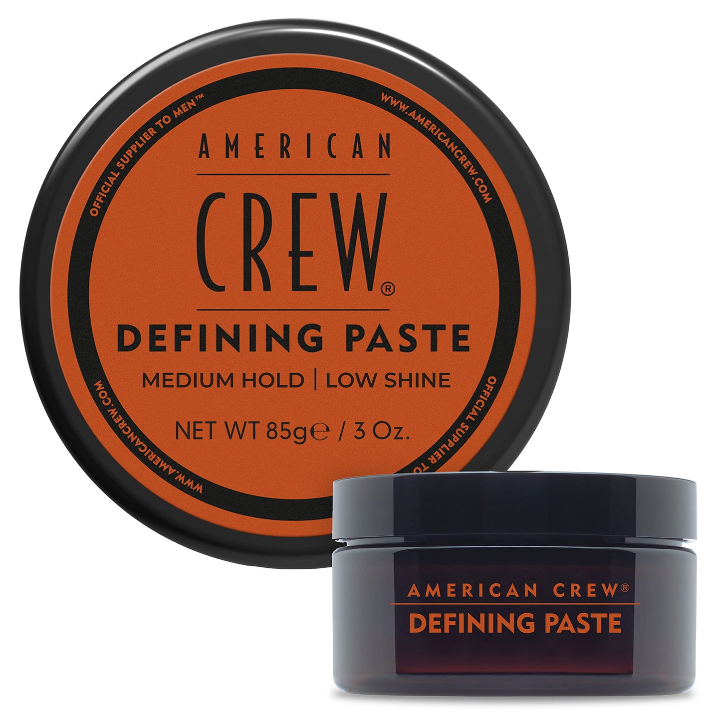 White Smoke American Crew Men's Hair Defining Paste, Like Hair Gel with Medium Hold Hair Gel & Low Shine, 3 oz