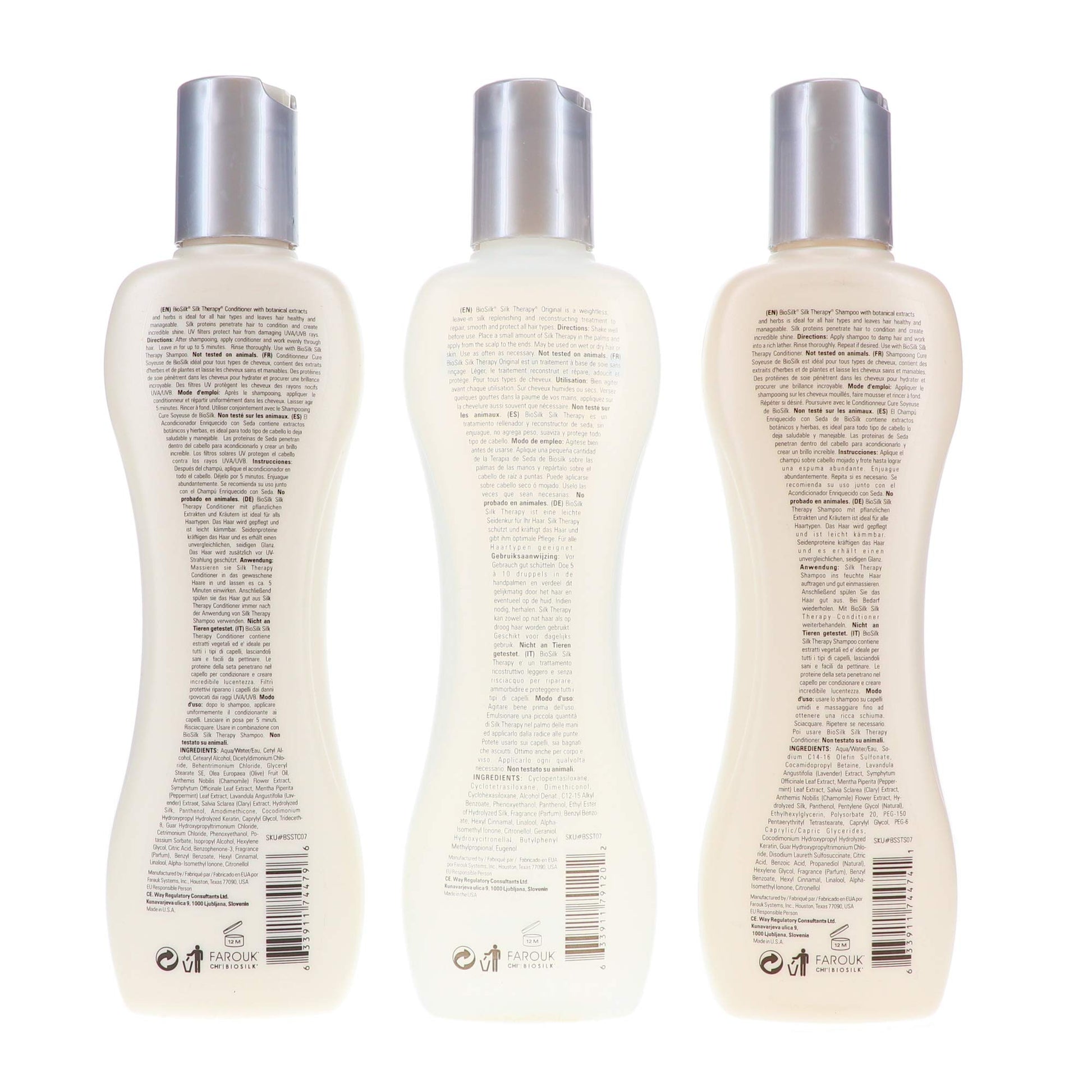 White Smoke BioSilk Therapy Trio Shampoo Conditioner Original, 7 Fl Oz (Pack of 3)