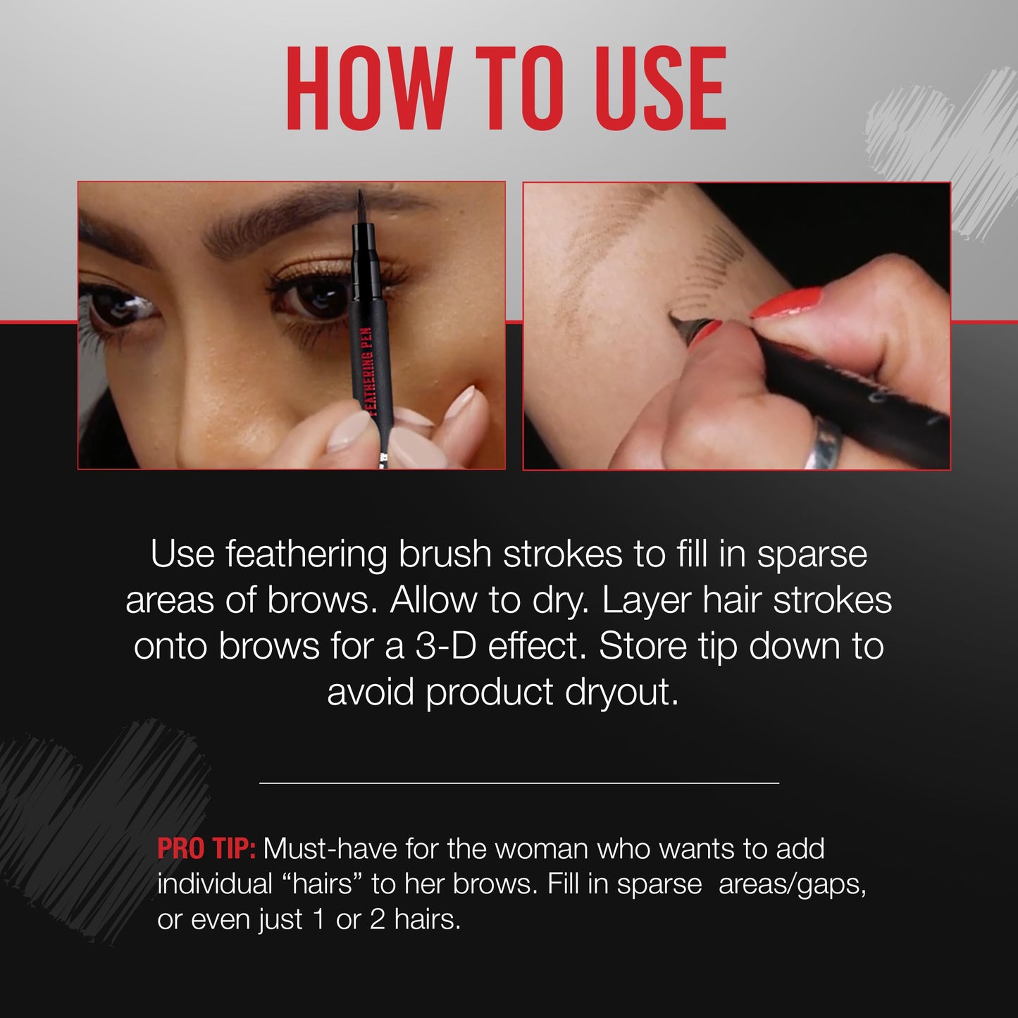 Black Ardell Stroke a Brow Pencil Feathering Eyebrow Pen – Precise Micro-Tip, Long-Lasting Waterproof Eyebrow, Precision Tip, Dark Brown, 1 Pack