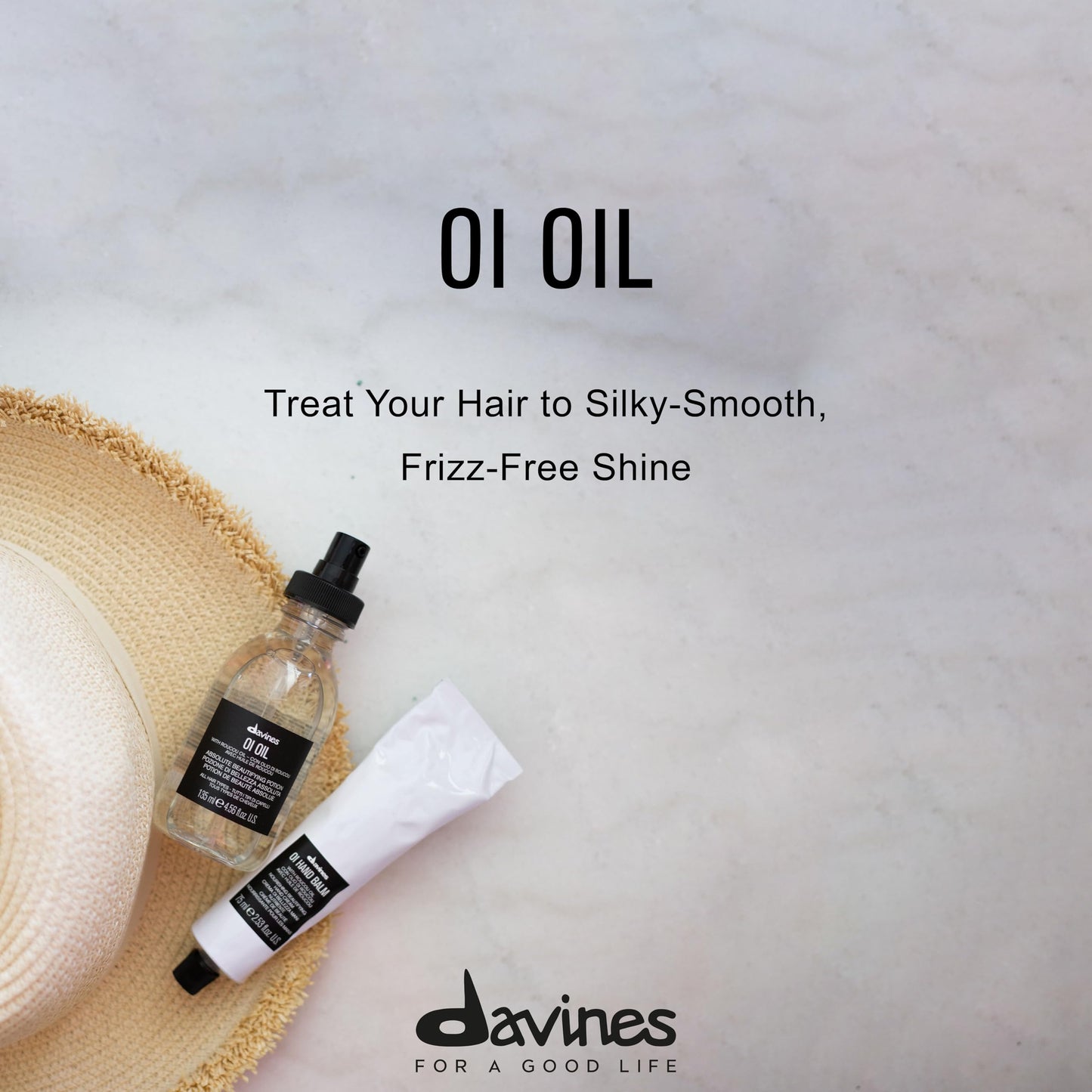 Gray Davines OI Oil | Weightless Hair Oil Perfect for Dry Hair, Coarse & Curly Hair Types | Anti-Frizz for Soft, Shiny Hair | 4.56 Fl Oz (Pack of 1)