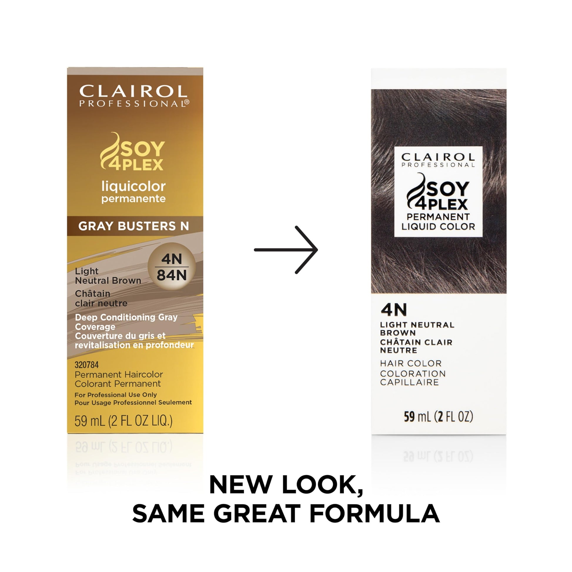 White Smoke Clairol Professional Permanent Liquicolor, 4N Light Neutral Brown, 2 Fl Oz - Packaging May Vary