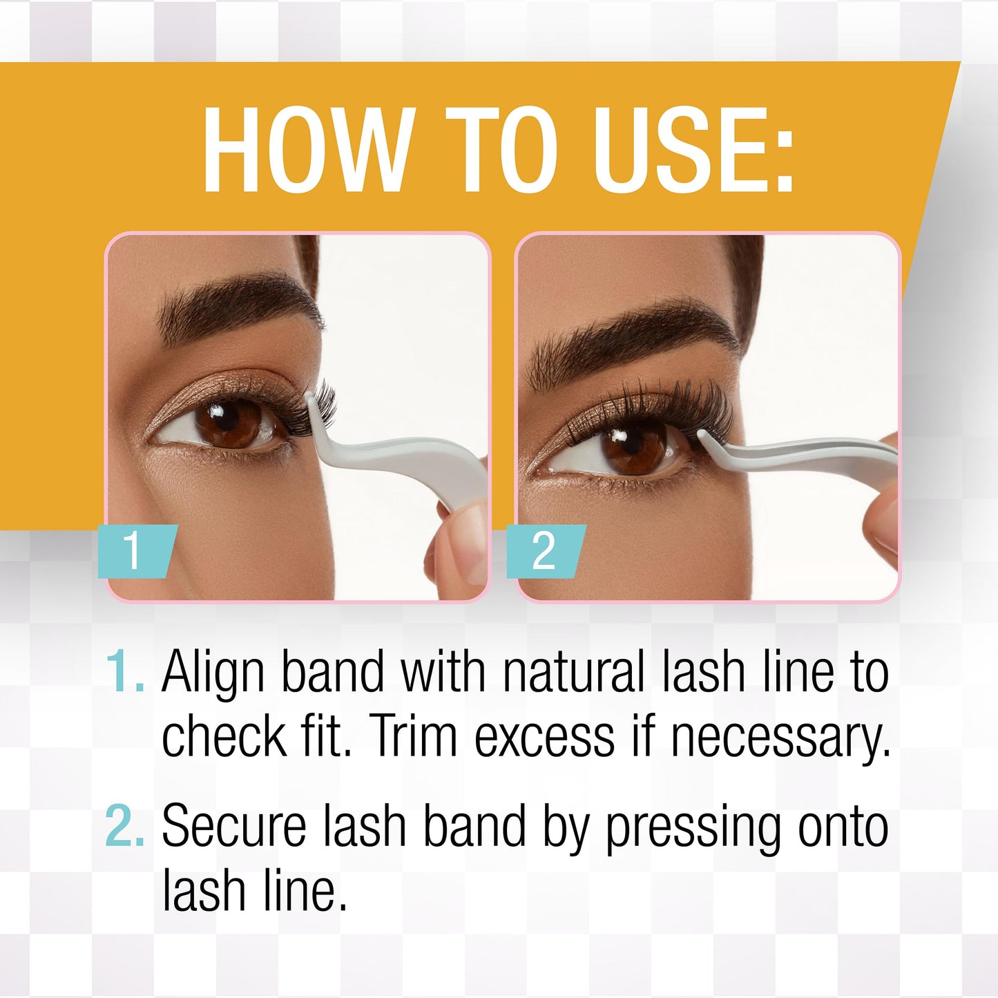 White Smoke Ardell Winks Self Adhesive Eyelashes – Peace Style, Press on Lashes No Glue Needed, Stick On Lashes with Black Band Eyeliner Effect for Eyelashes Natural Look, 1 Pair