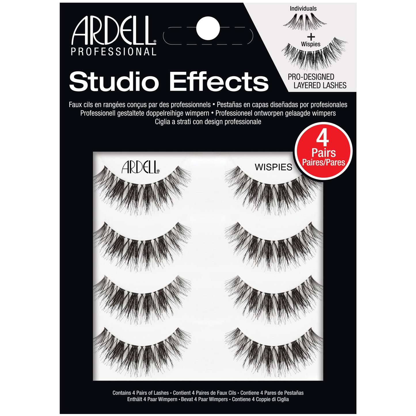 Black Ardell Studio Effects Wispies 4 Pairs