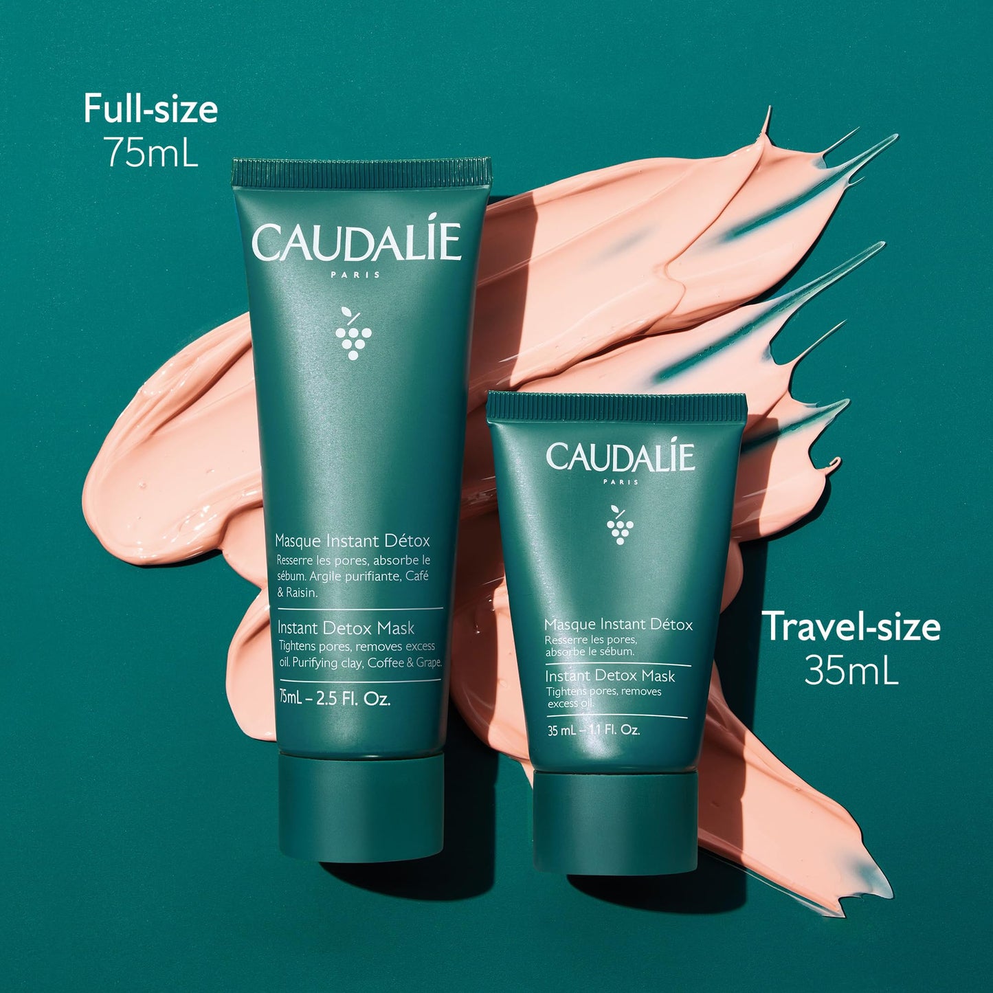 Dark Cyan Caudalie Instant Detox Mask, Pore Minimizing Face Mask - 75 mL