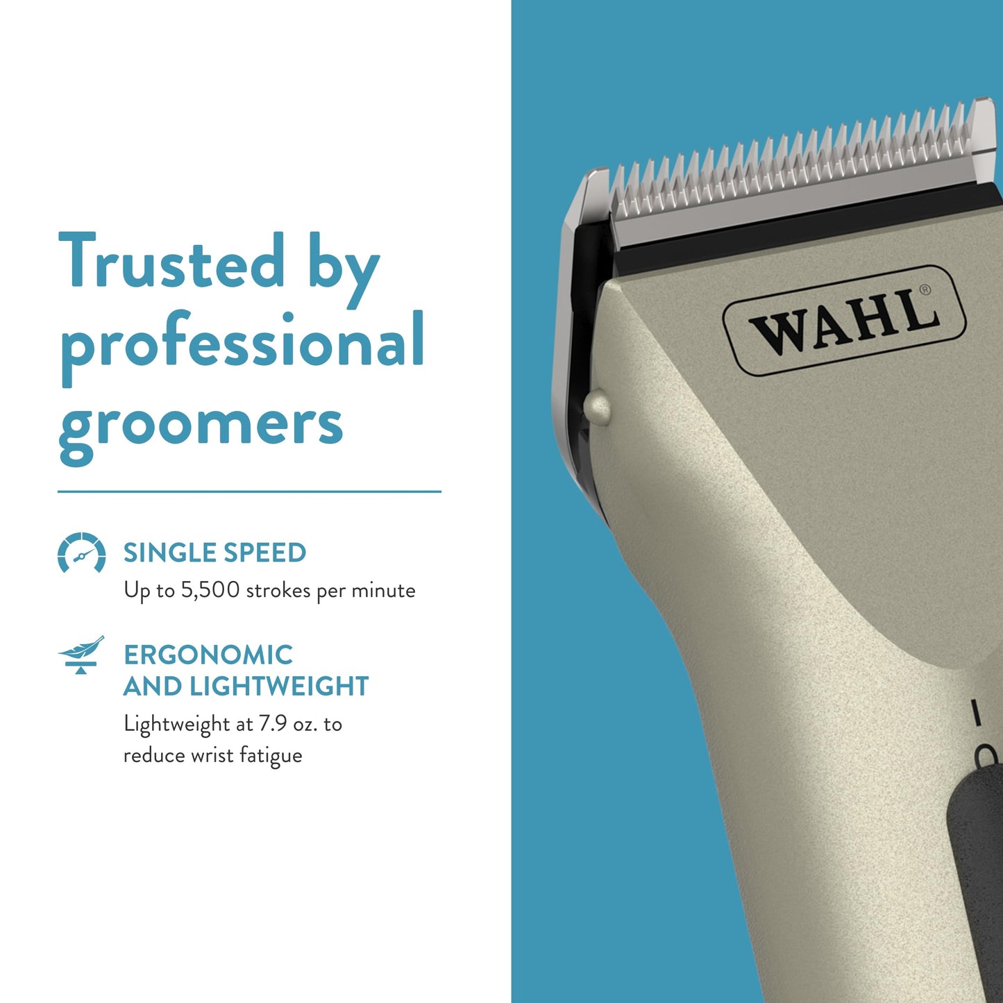 White Smoke Wahl Professional Animal Arco Equine Horse Cordless Clipper Kit, Champagne (8786-800)