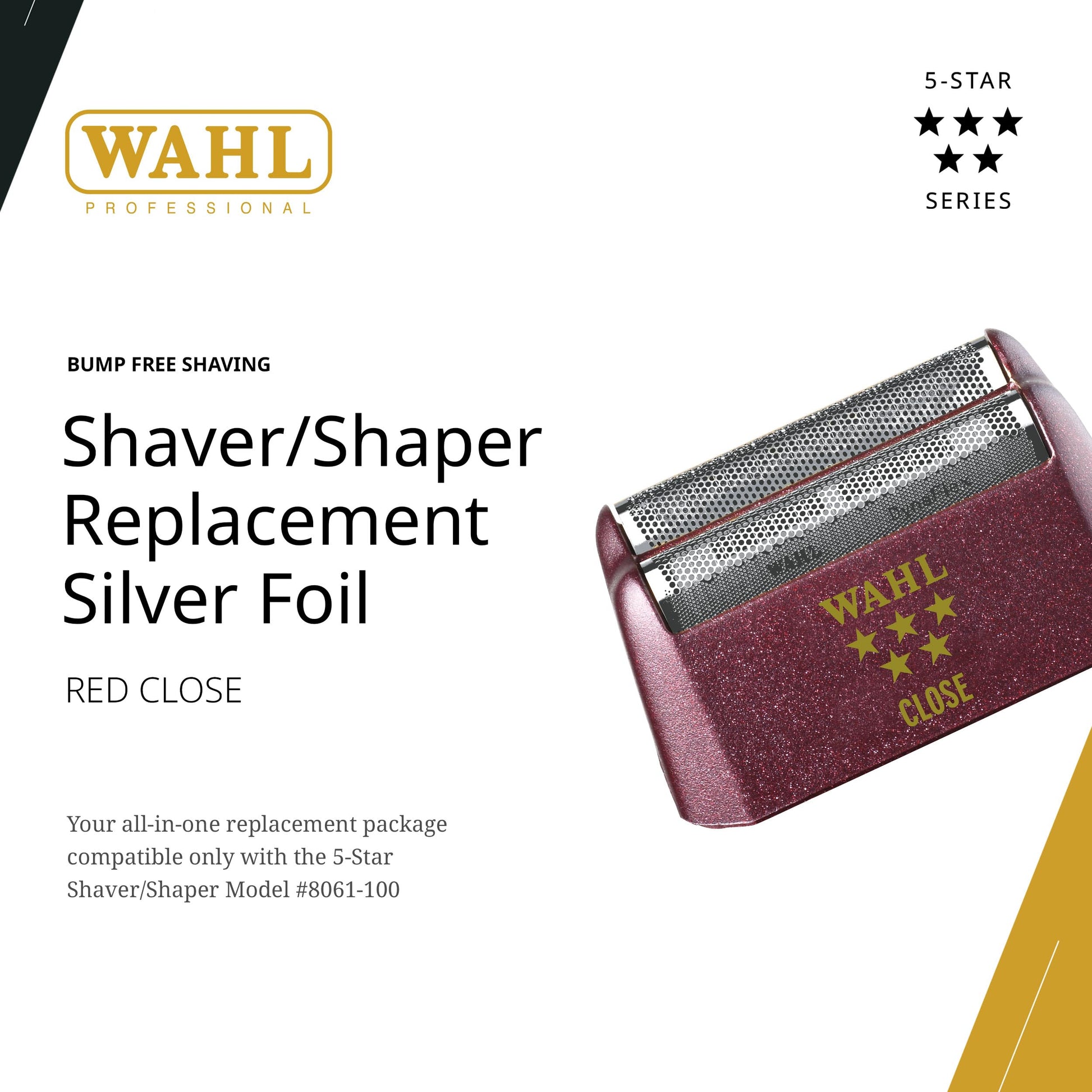 White Smoke Wahl Professional 5 Star Series Shaver Shaper Replacement Foil, Razor Close Shave, Hypo-Allergenic Silver