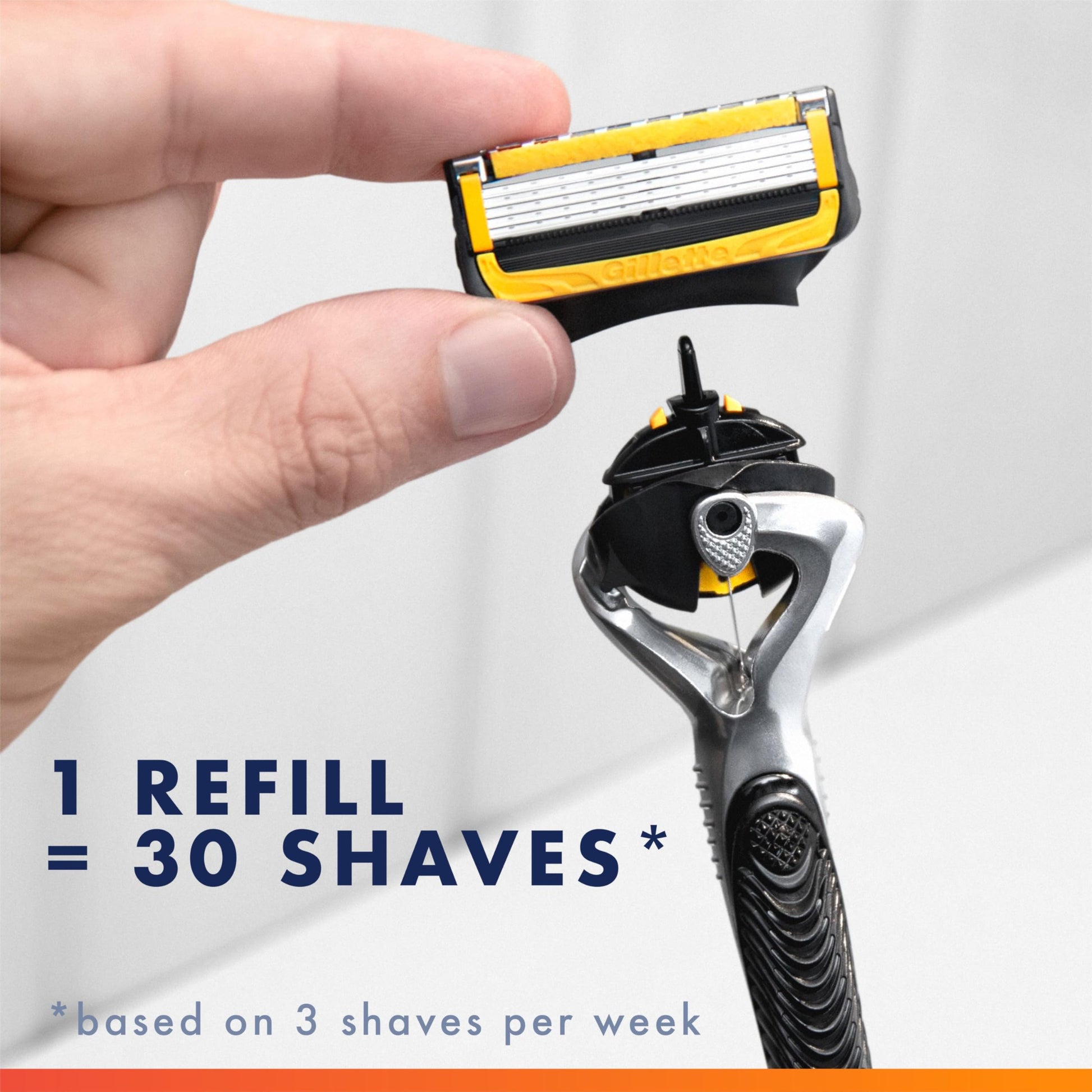 Light Gray Gillette ProGlide Shield Men's Razor, 5-Blade Razor with Precision Trimmer, 1 Handle and 4 Refills