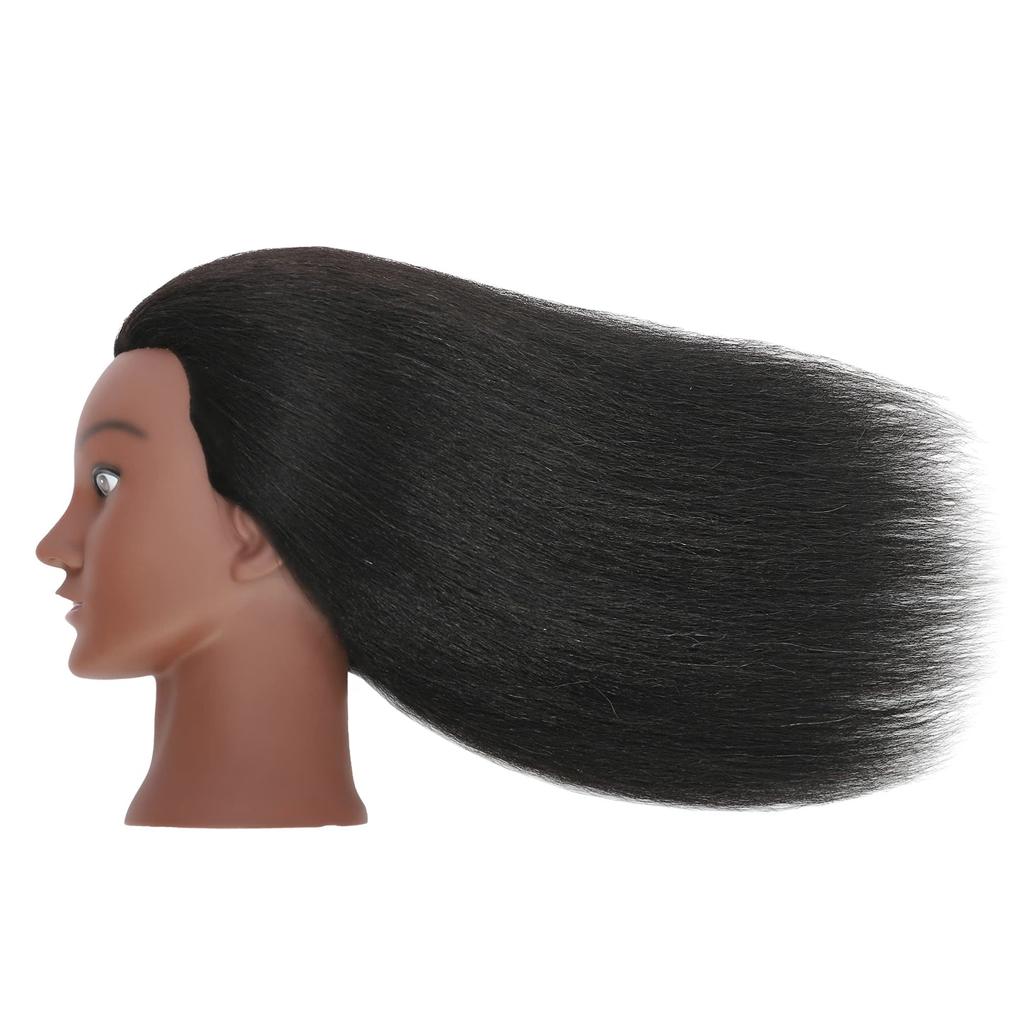Dark Slate Gray TIANYOUHAIR Mannequin Head 100% Human Hair Cosmetology Manikin Doll Training Head with Stand for Hairdresser Practice Braiding Styling Coloring Bleaching Dyeing Cutting Updos Display