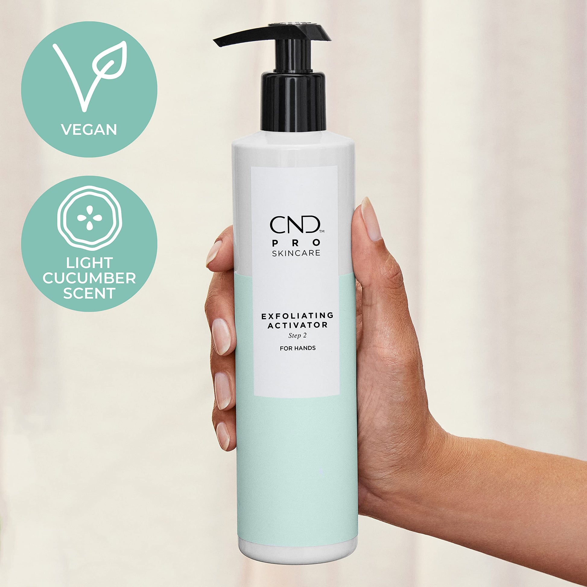 Antique White CND Pro Skincare Exfoliating Activator for Hands, Made with Natural Origin Aloe Leaf, Use with Exfoliating Scrub, Step 2, 10.1 Oz