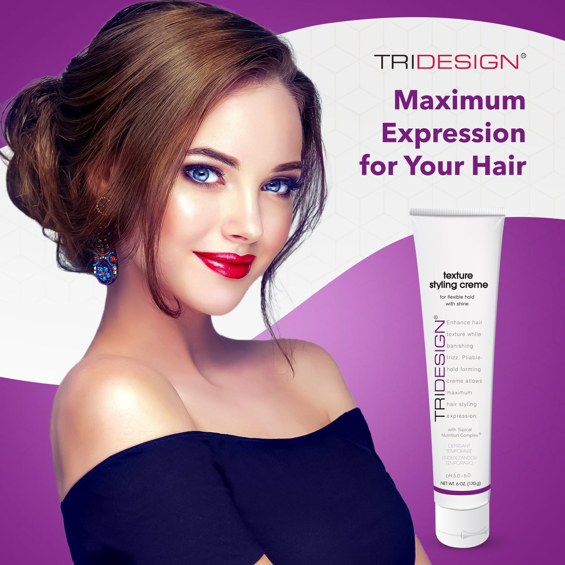 White Smoke TRIDESIGN Hair Care Texture Styling Creme – Versatile Hair Styling Cream for Smooth, Frizz-Free Hair – Hydrating Fiber Cream for Thick Hair, Curl Defining, and Maximum Styling Expression – 6 Fl Oz