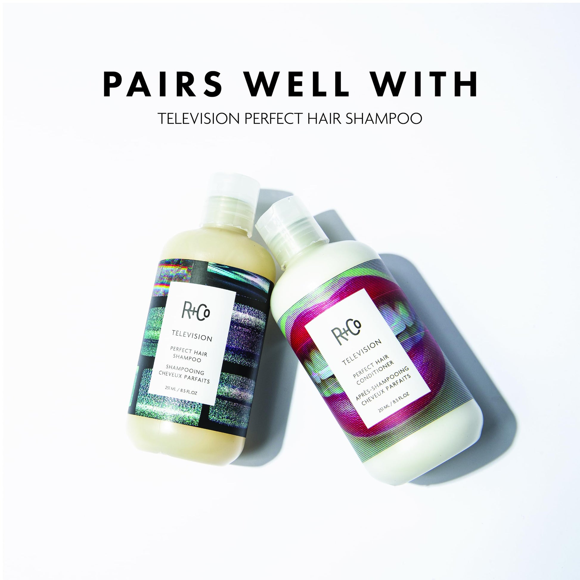 White Smoke R+Co Television Perfect Hair Conditioner | Shine + Strengthening + Softening for All Hair Types | Vegan + Cruelty-Free | 8.5 Oz