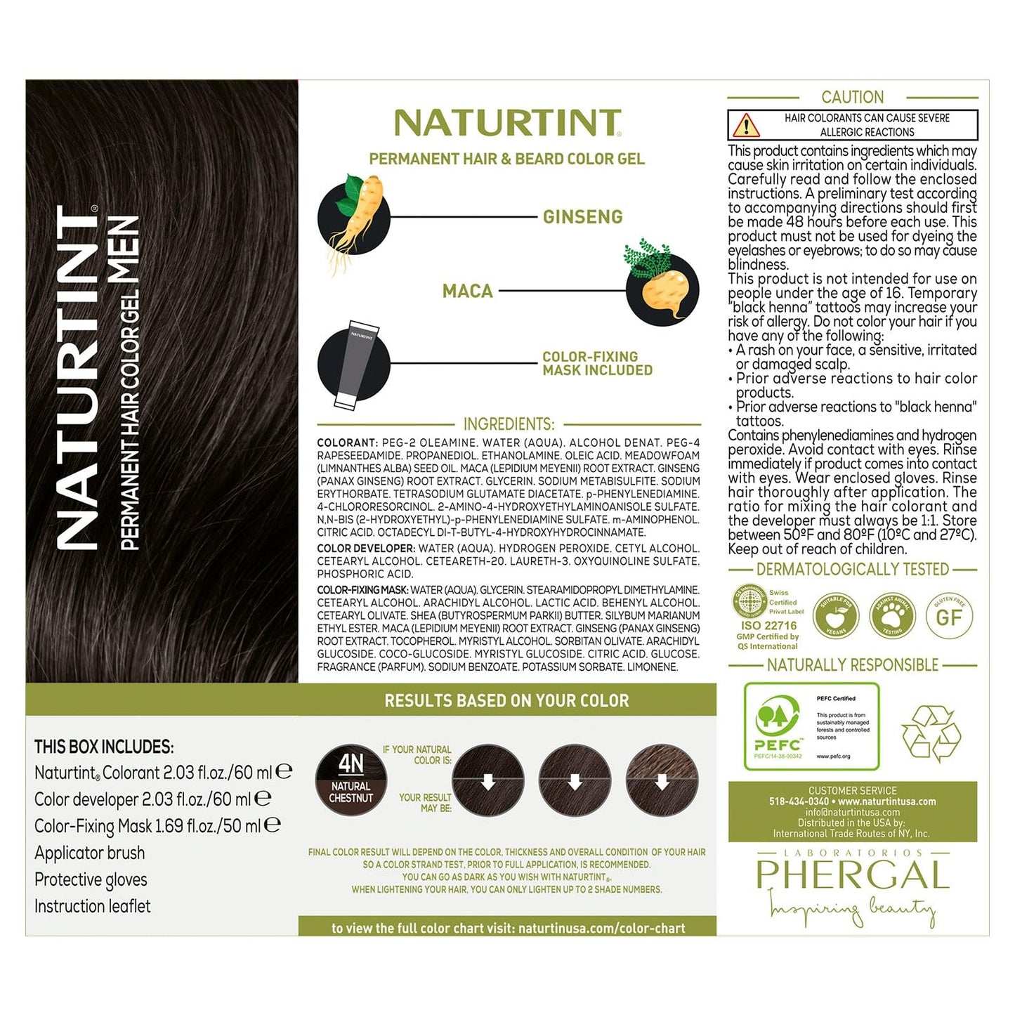 White Smoke Naturtint Mens Permanent Hair Color for Hair Beard and Mustache (4N Men's Natural Chestnut)