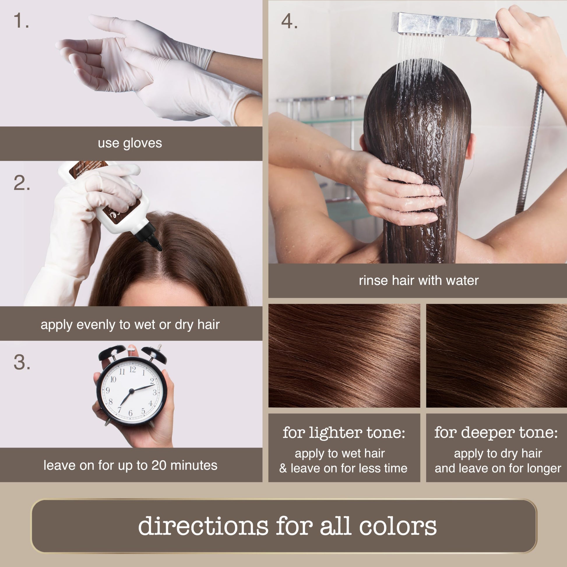 Lavender Sauce Beauty Glossy Color + Gloss + Repair, Medium Brown, Semi Permanent Hair Dye with Bond-Building and Color-Fade Protection Technology, Adds Shine & Deep Moisture, Lasts 4-8 Weeks, Stops Fade