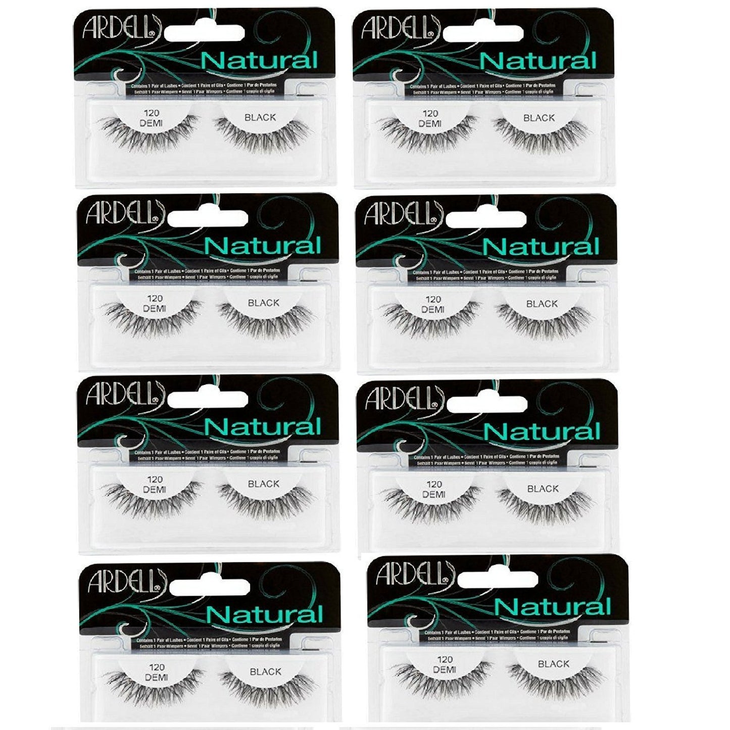 Lavender Ardell Fashion Lashes Natural Strip Lash, (Black) [120] 1 each ( Pack of 8)