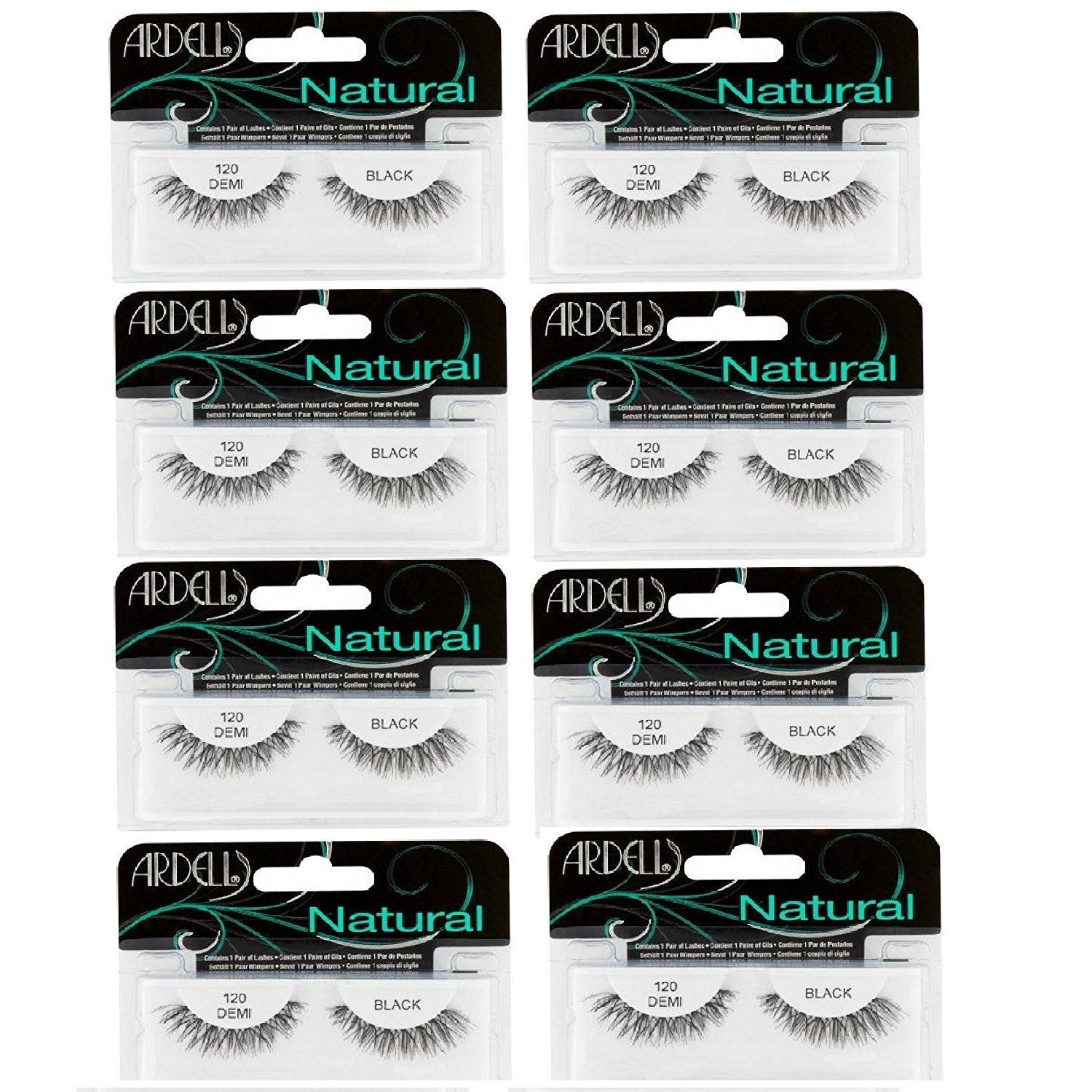 Lavender Ardell Fashion Lashes Natural Strip Lash, (Black) [120] 1 each ( Pack of 8)
