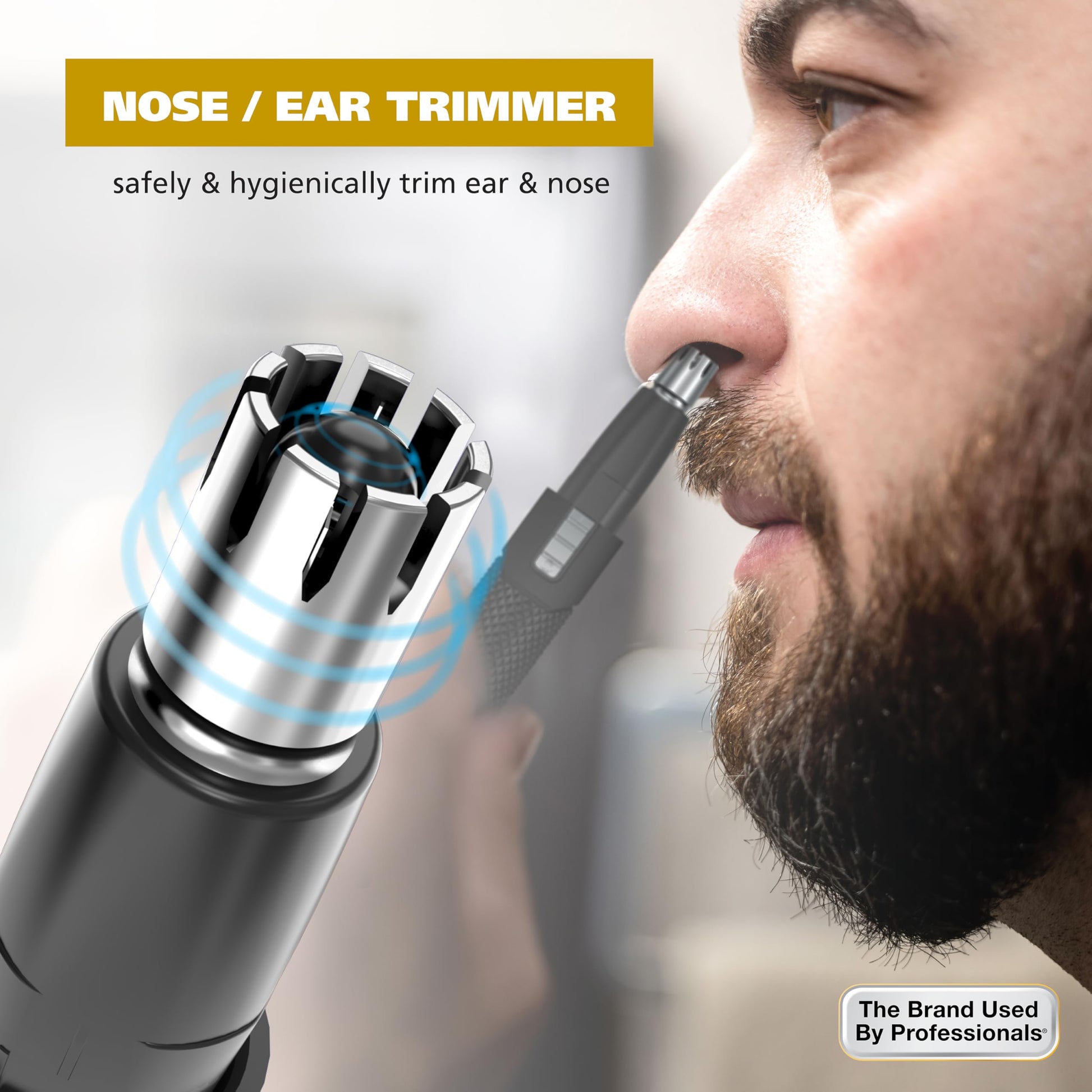 Lavender Wahl Manscaper ® 2 in 1 Lithium Battery Tactical® Dual Sided Eyebrow Trimmer and Nose Hair Trimmer for Men – Model 3023805