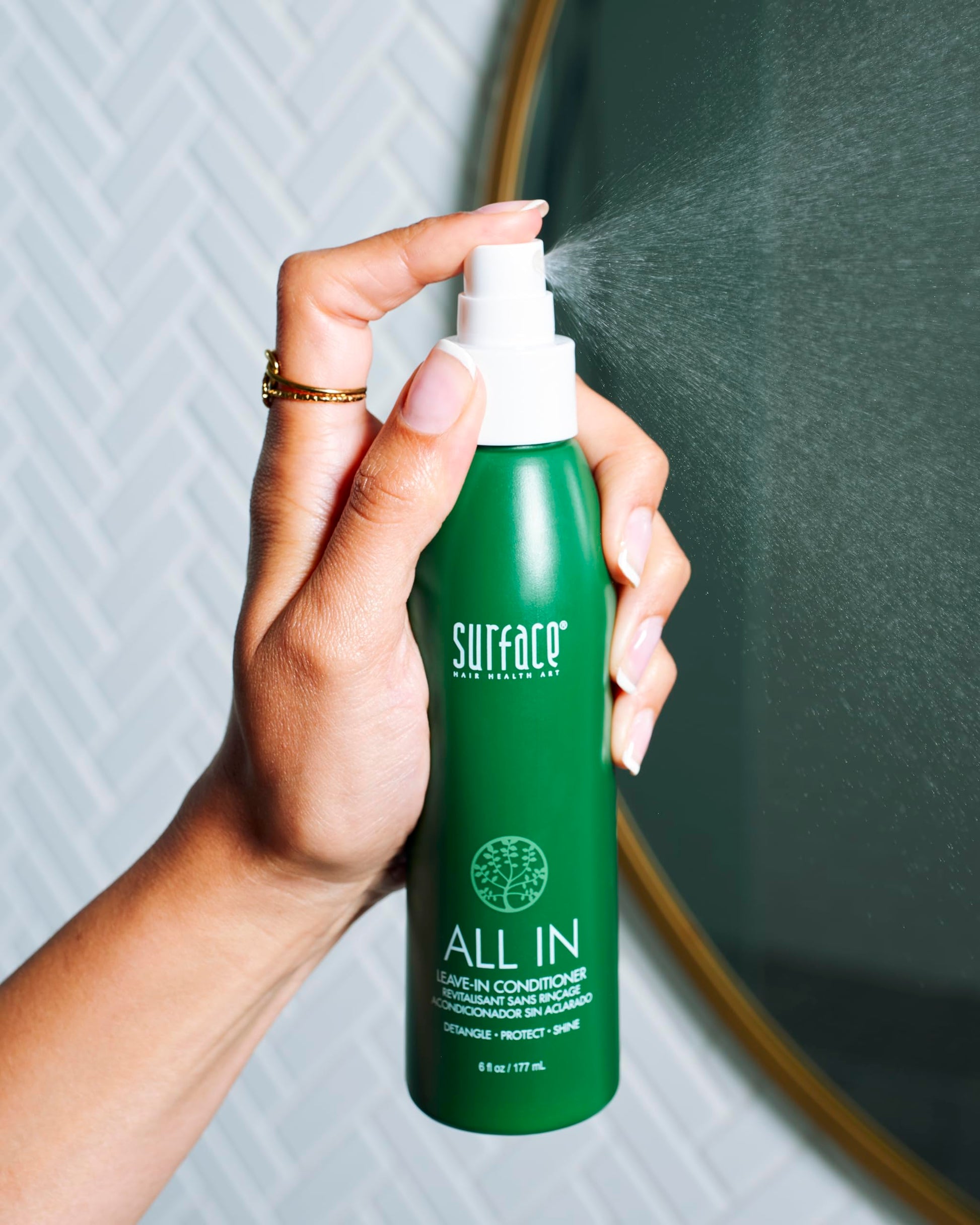 Light Gray SURFACE Hair ALL IN Leave In Conditioner - Detangles, Controls Frizz & Strengthens for All Hair Types- 6 fl oz