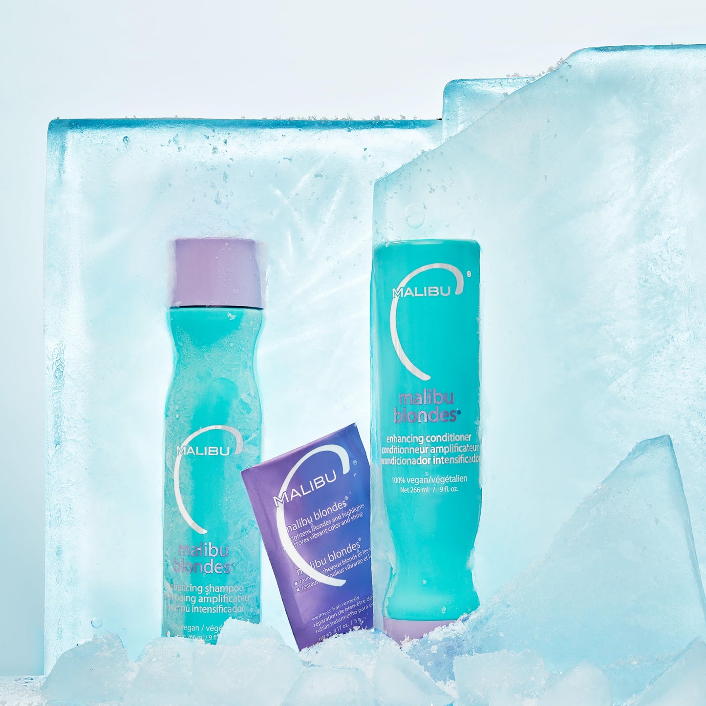 Powder Blue Malibu C Blondes Collection - Blonde Shampoo and Conditioner Set - Protects and Preserves Color Vibrancy + Infuses Moisture with Enhanced Vitamin Complex - Sulfate-Free Hair Care