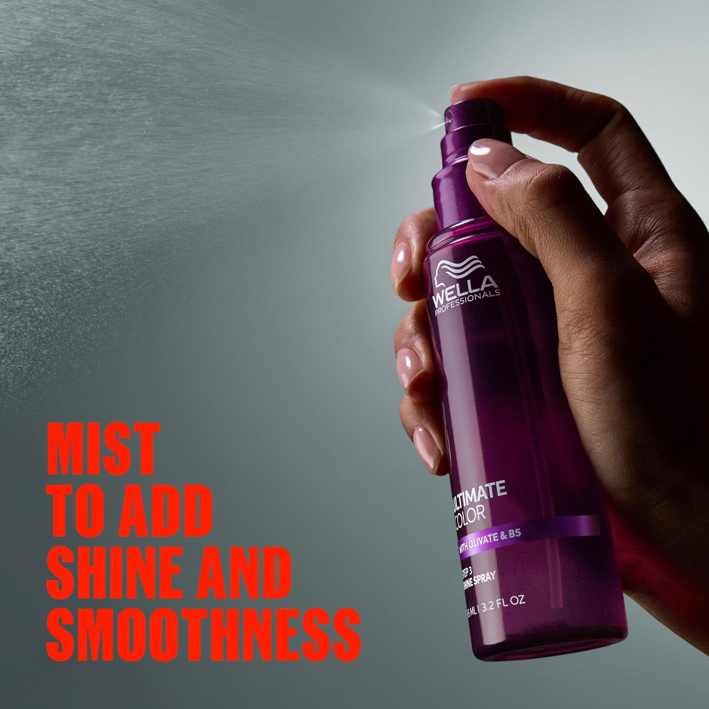 Slate Gray Wella Professionals Ultimate Color Shine Spray | Shine and Lasting Smoothness | For All Color-Treated Hair | 3.2 Fl Oz | 95ml