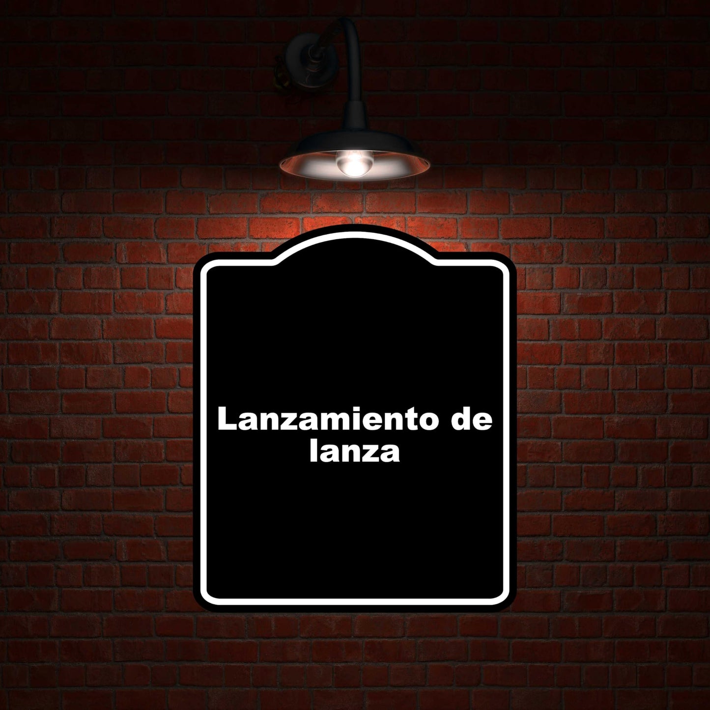 Black Lanzamiento de lanza Spanish BLACK Minimalist Aluminum Composite Sign 20 x 24 inches