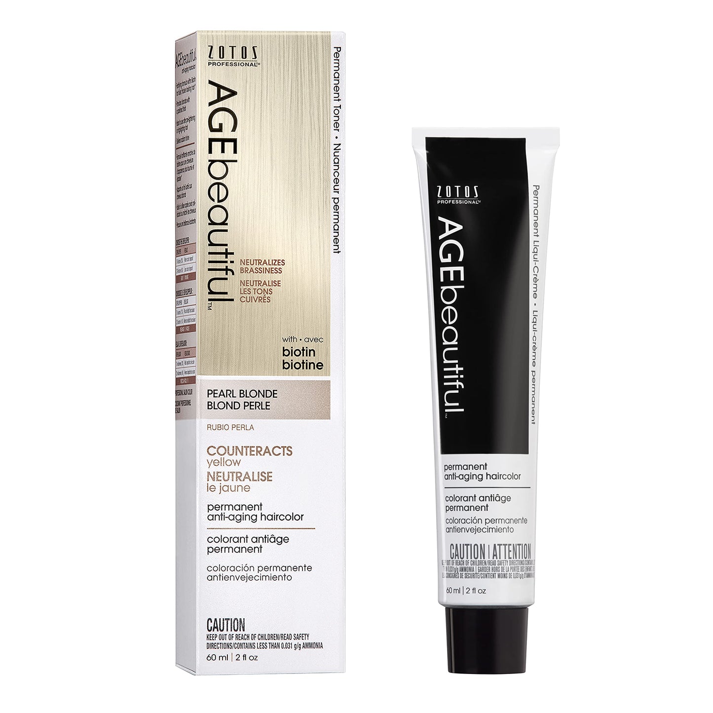 White Smoke AGE beautiful Permanent Hair Color Dye Liqui Creme | 100% Gray Coverage | Anti-Aging Haircolor | Biotin for Thicker, Fuller Hair | Professional Salon Coloring | Topcoat Toner Pearl Blonde