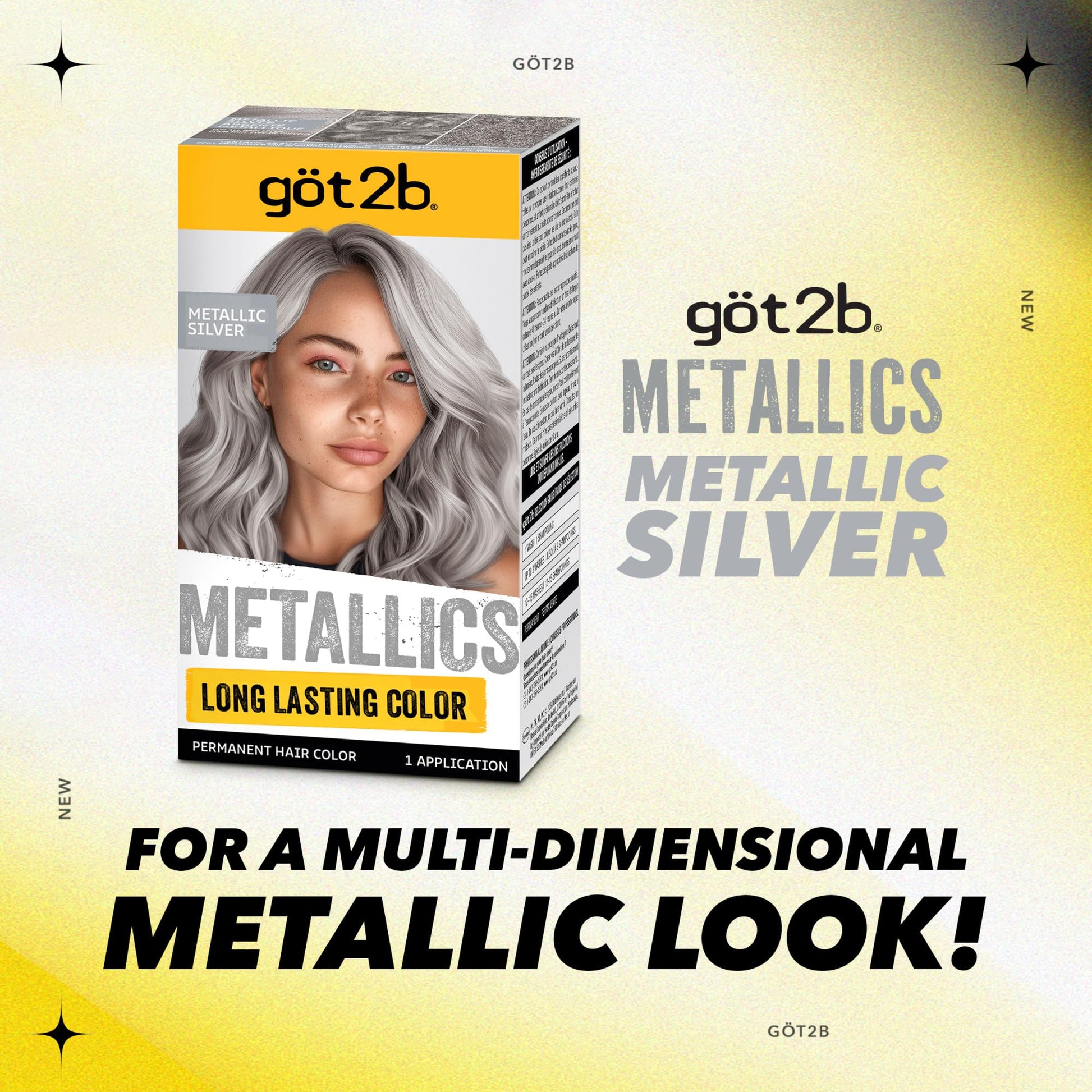 Seashell Got2b Metallics Permanent Hair Color, M71 Metallics Silver