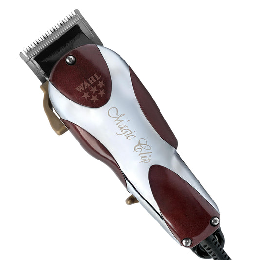 White Smoke Wahl Professional 5 Star Series Magic Clip Precision Fade Clipper with Zero Overlap Adjustable Blades, Corded Operation, V9000 Motor, Chrome