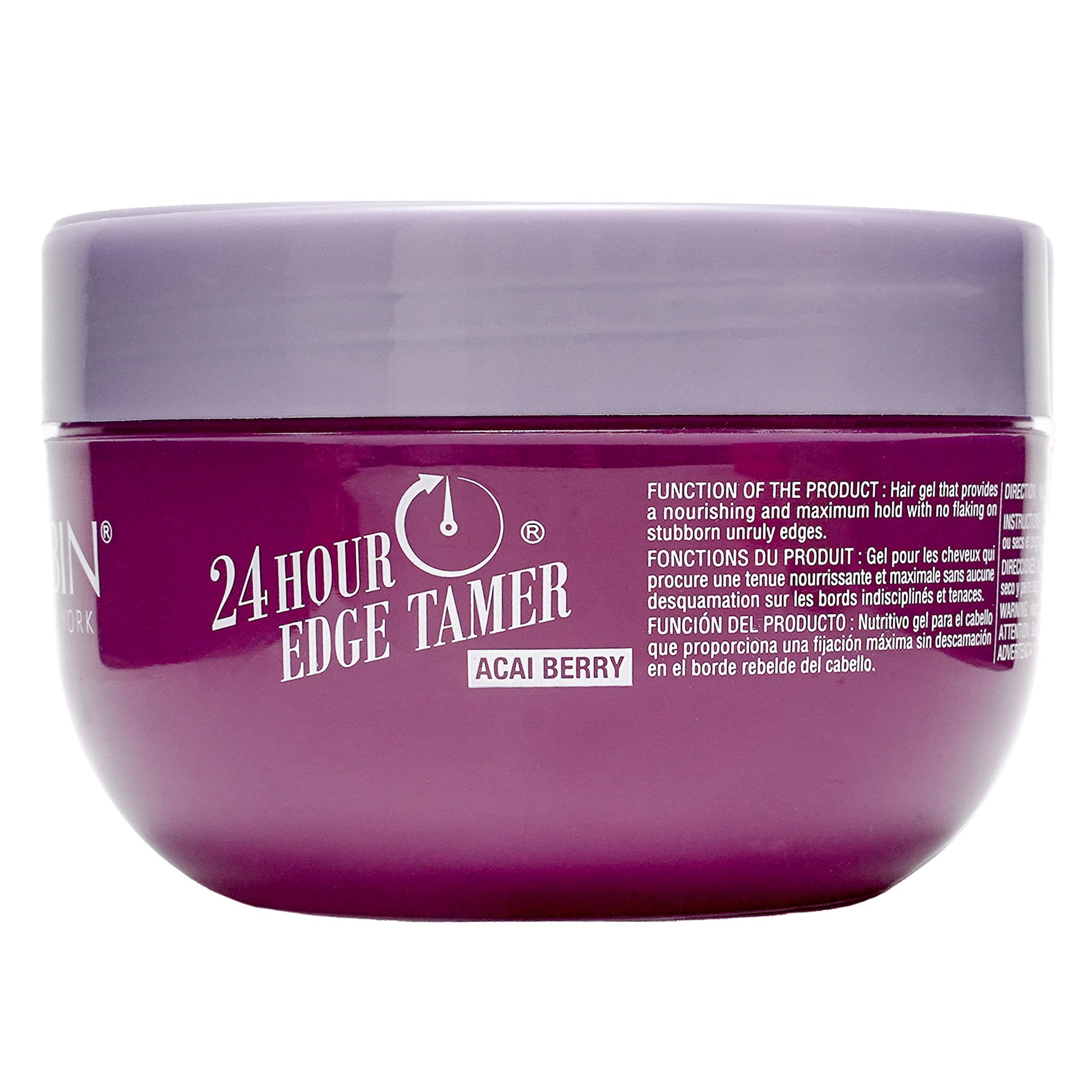 Slate Gray 24 Hour Argan Oil Edge Tamer Refresh (8.25oz/ 250ml, Acai Berry) | Extreme Firm Hold, Smooths & Tames Frizz | No Flaking or Drying | High Shine, Long Lasting, All Hair Types, Styling Gel.