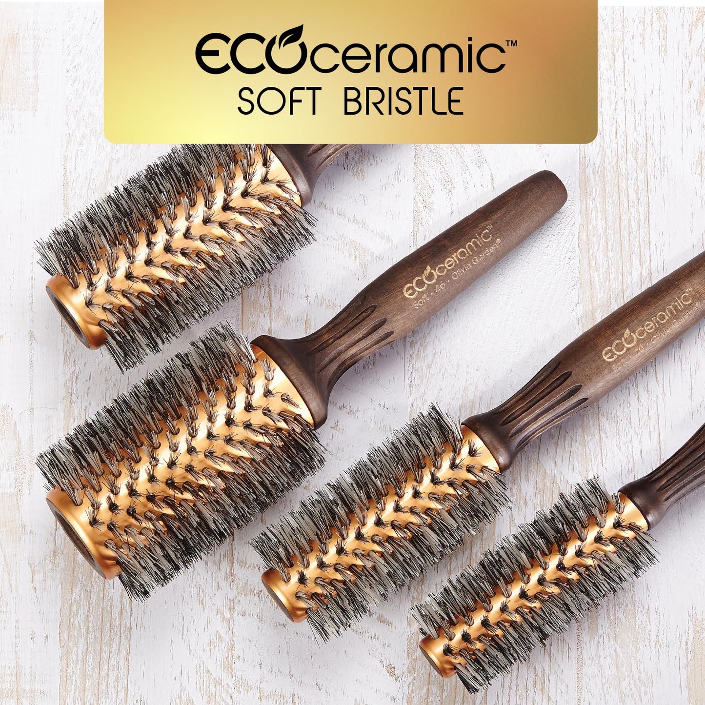 Lavender Olivia Garden Eco Ceramic Soft Bristles Round Thermal Hair Brush Set