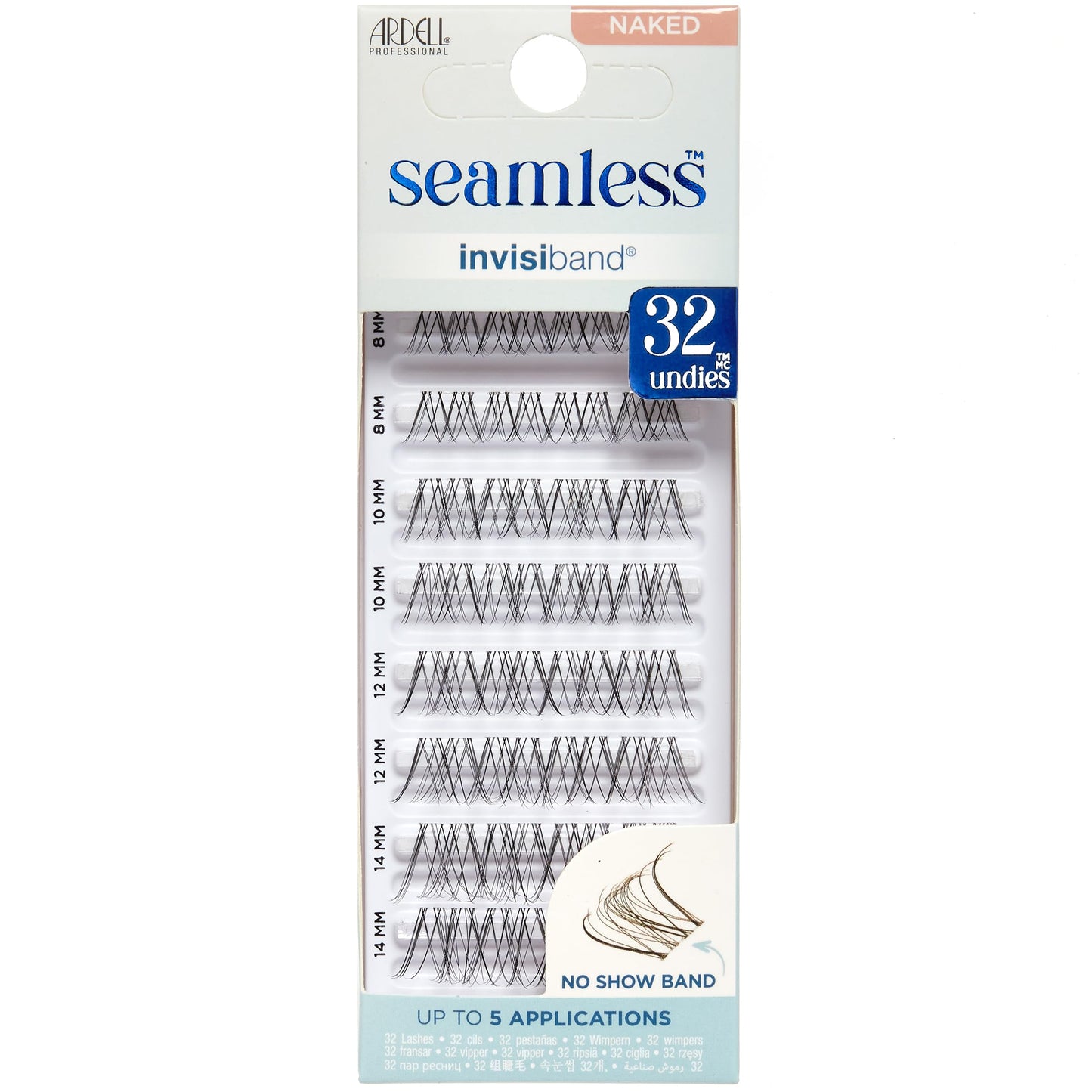 White Smoke Ardell Seamless Underlash Naked Lashes DIY Lash Clusters – Cluster Lashes Natural Eyelash Clusters with Invisiband, Cluster Eyelash Extensions, Lash Extension, 32 ct