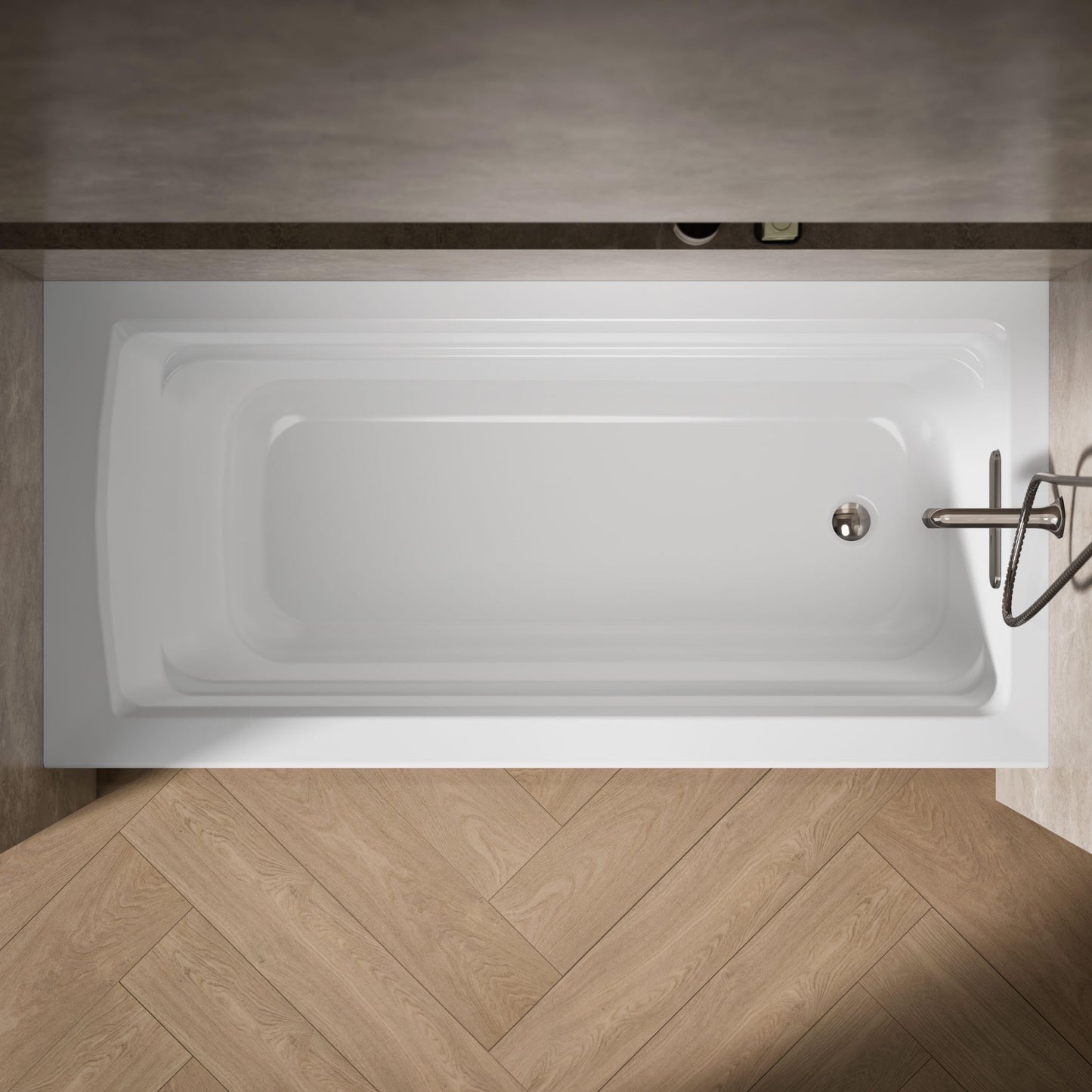 Gray Kohler 1948-RA-0 Archer® 66" x 32" alcove bath, right drain, White