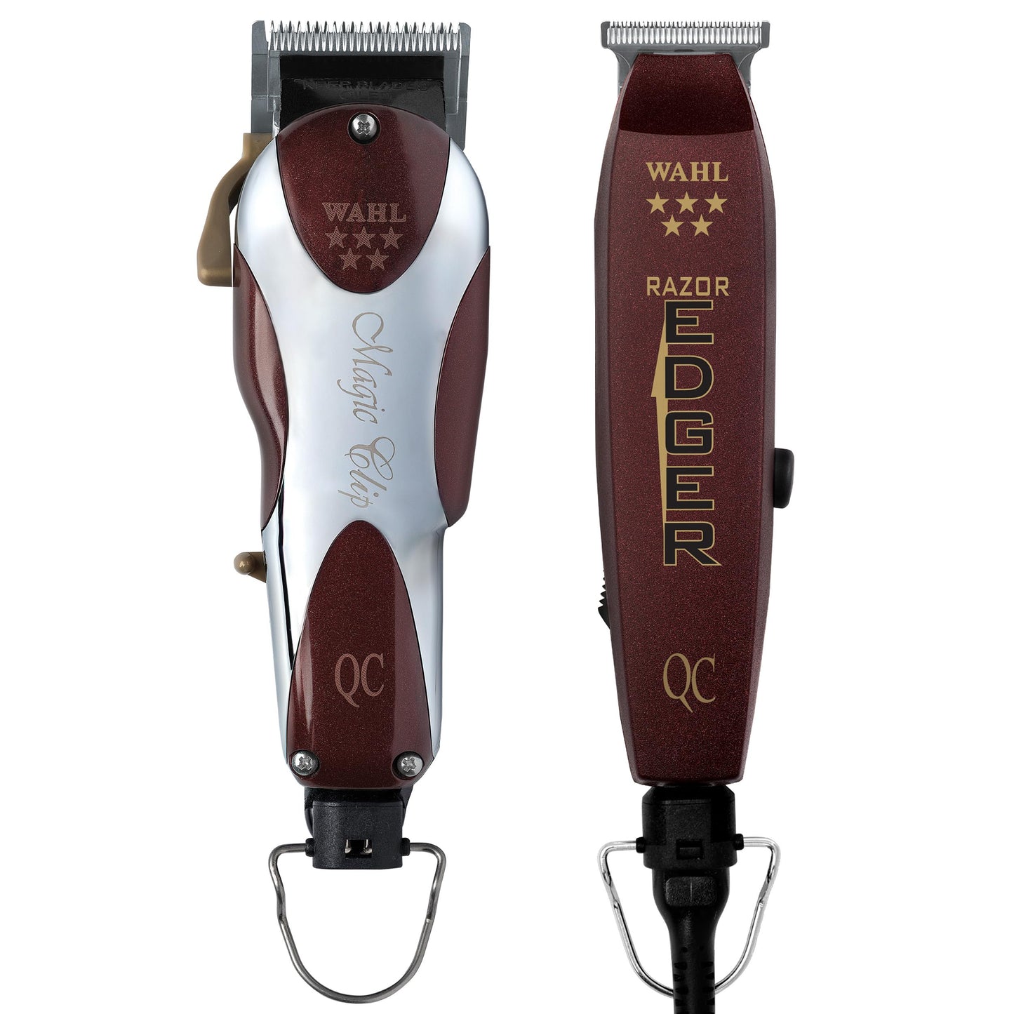 White Smoke Wahl Professional Unicord Combo, Corded Magic Clip Clipper & Razor Edger Trimmer Set, Single-Cord Design, Includes Guides & Accessories