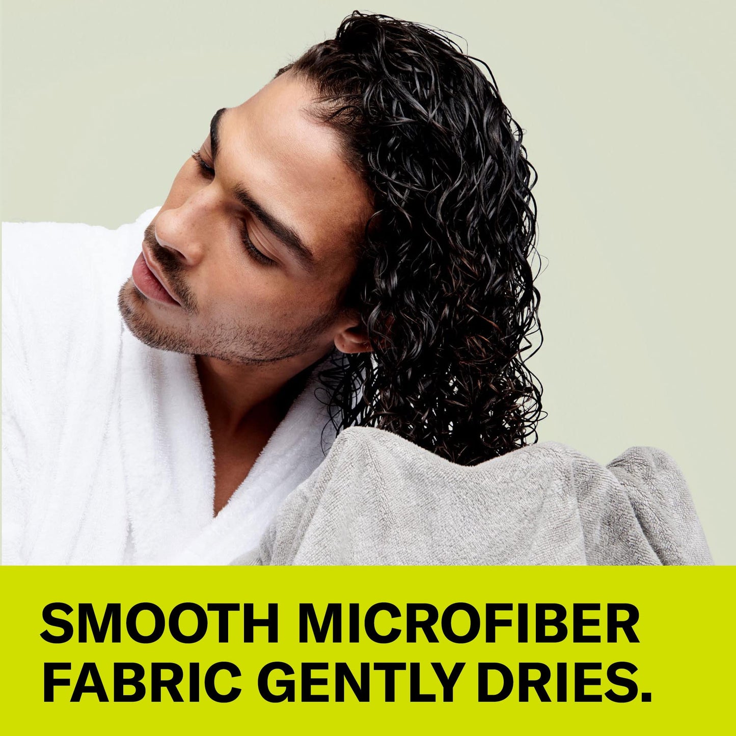 Light Gray DevaCurl Microfiber Anti-Frizz Hair Towel | Gently Dries | Gray