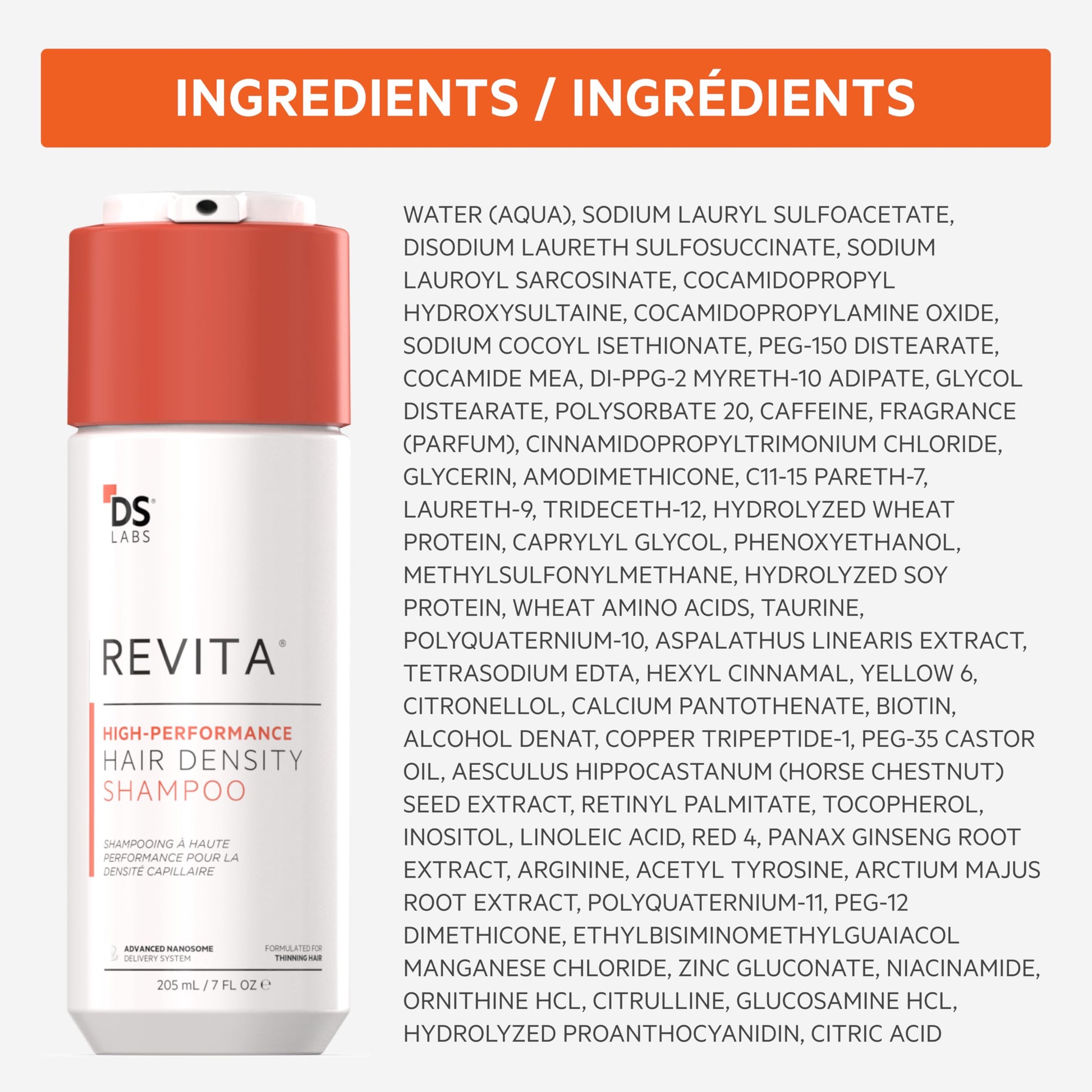 Lavender DS Labs For Men & Women Revita Shampoo - Scalp Refreshing Cleanse for Fuller Looking, Volumizing, Lightweight Hydration, Sulfate & Silicone Free, Color Safe, 205 mL