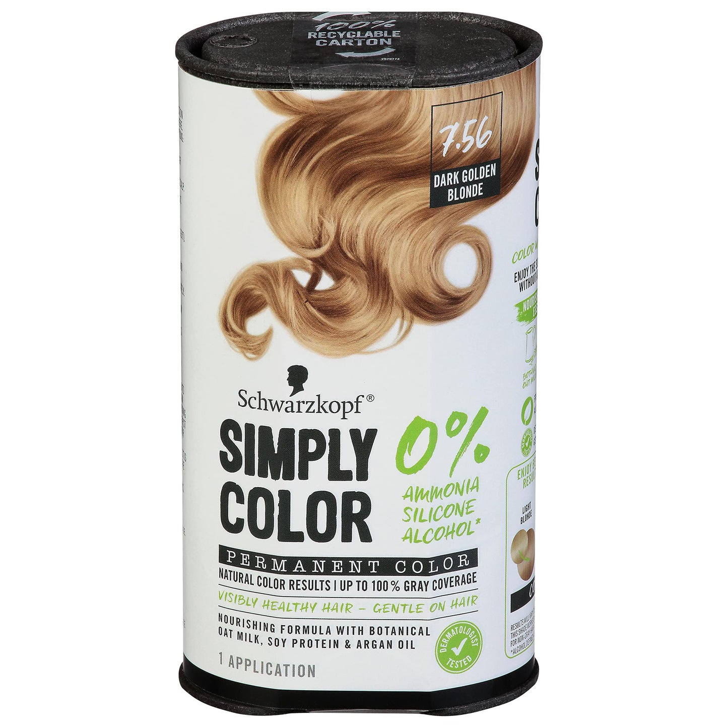 Light Gray Schwarzkopf Simply Color Hair Color 7.56 Dark Golden Blonde, 1 Application - Permanent Hair Dye for Healthy Looking Hair without Ammonia or Silicone, Dermatologist Tested, No PPD & PTD