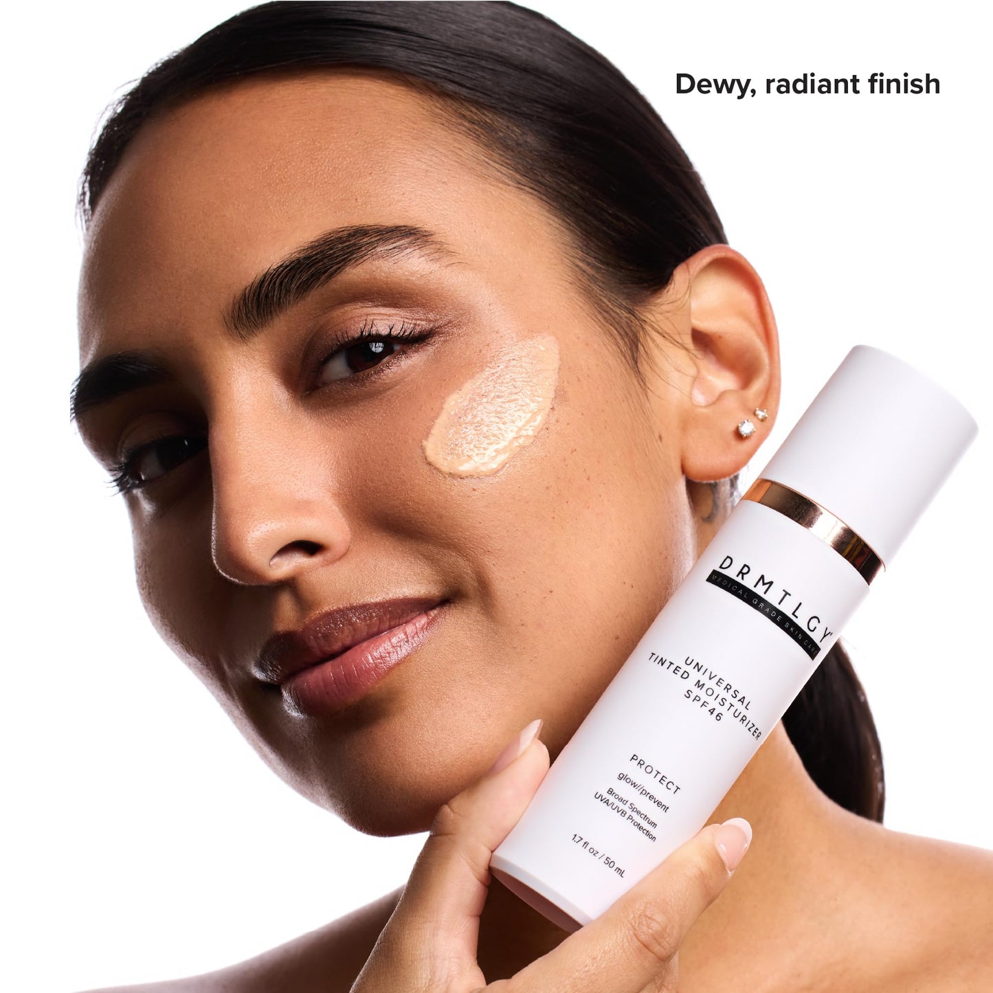 White Smoke DRMTLGY Universal Tinted Moisturizer SPF 46 – Hydrating Dewy Tinted Sunscreen for Face with Zinc Oxide & Octinoxate – Niacinamide & Hyaluronic Acid – Broad Spectrum Lightweight Daily SPF, 1.7 oz