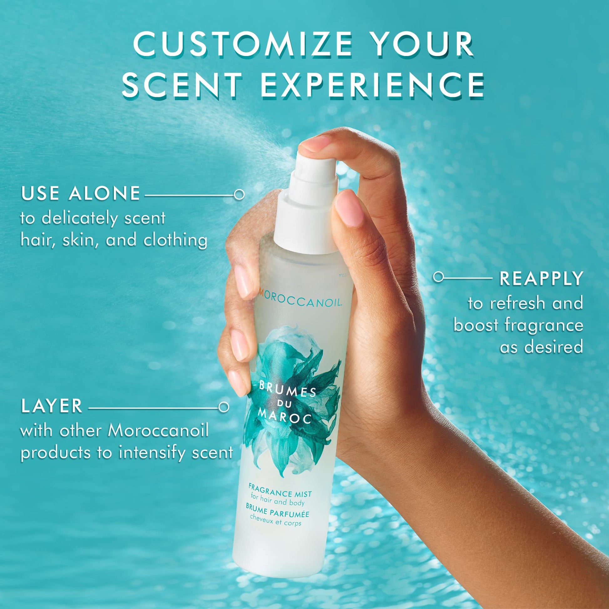Light Sea Green Moroccanoil Hair and Body Fragrance Mist, 3.4 Fl. Oz