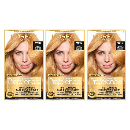 Light Goldenrod L'Oreal Superior Preference - 9GR Light Reddish Blonde (Warmer) 1 Each (Pack of 3)