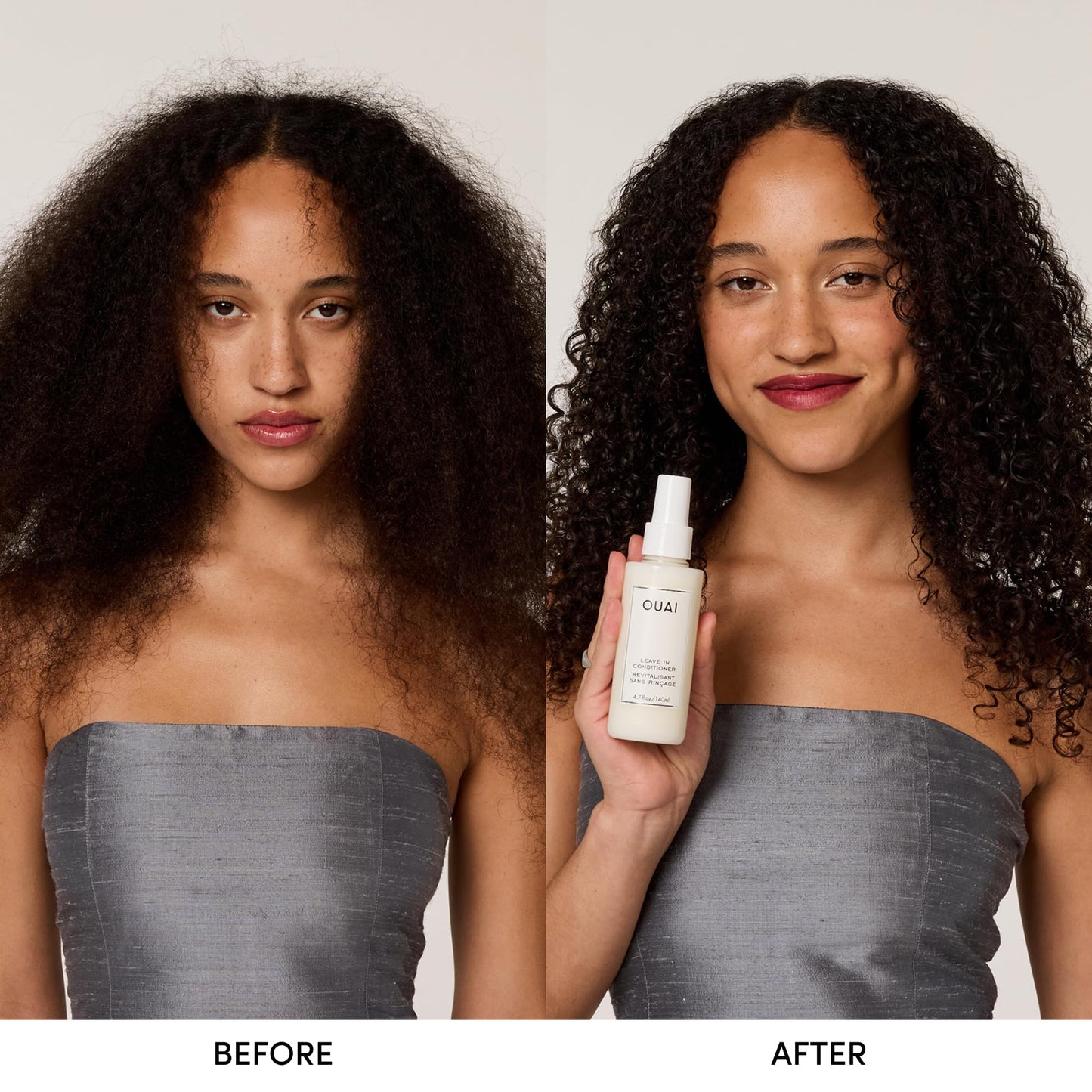 Black OUAI Leave In Conditioner & Heat Protectant for Hair - Prep Hair for Styling or Use as Detangling Spray to Fight Frizz & Flyaways - No Parabens, Sulfates or Phthalates (1.5 oz)